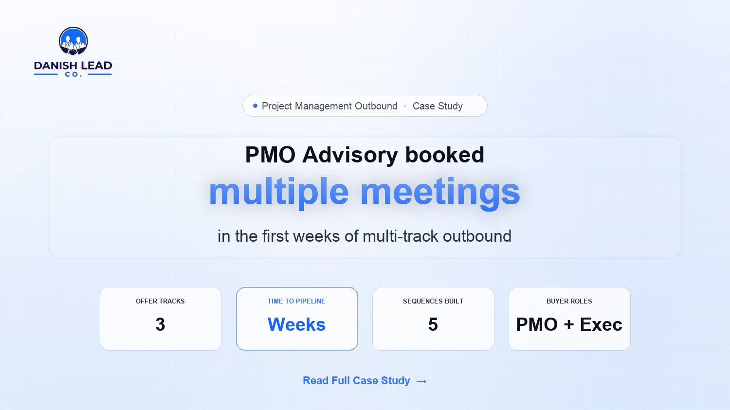 How PMO Advisory Booked Meetings Across 3 Offer Tracks in the First Weeks of Multi-Track Cold Outbound