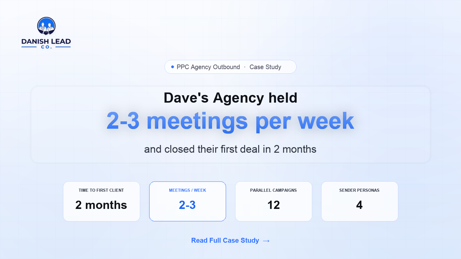 How Dave's Agency Closed Their First Cold-Outbound Client in 2 Months and Held 2-3 Qualified Meetings Per Week Sustained