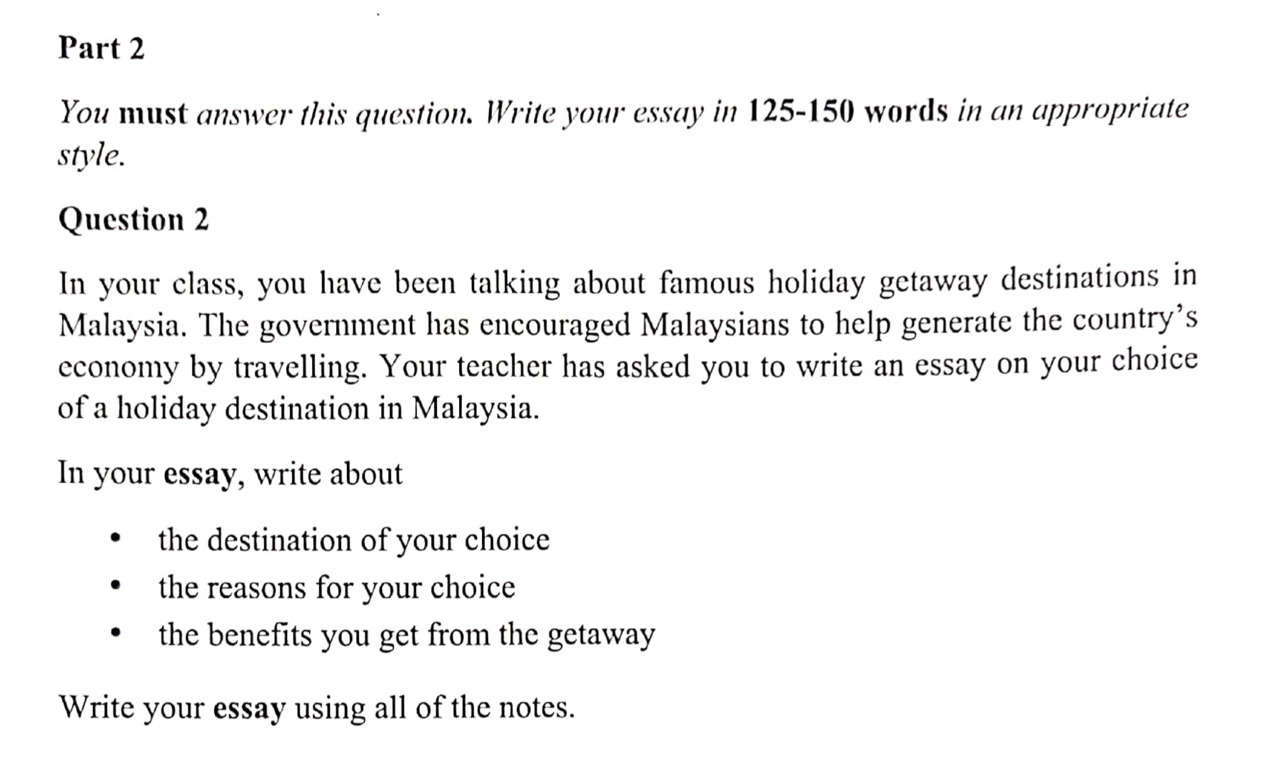 essay part 2 form 4