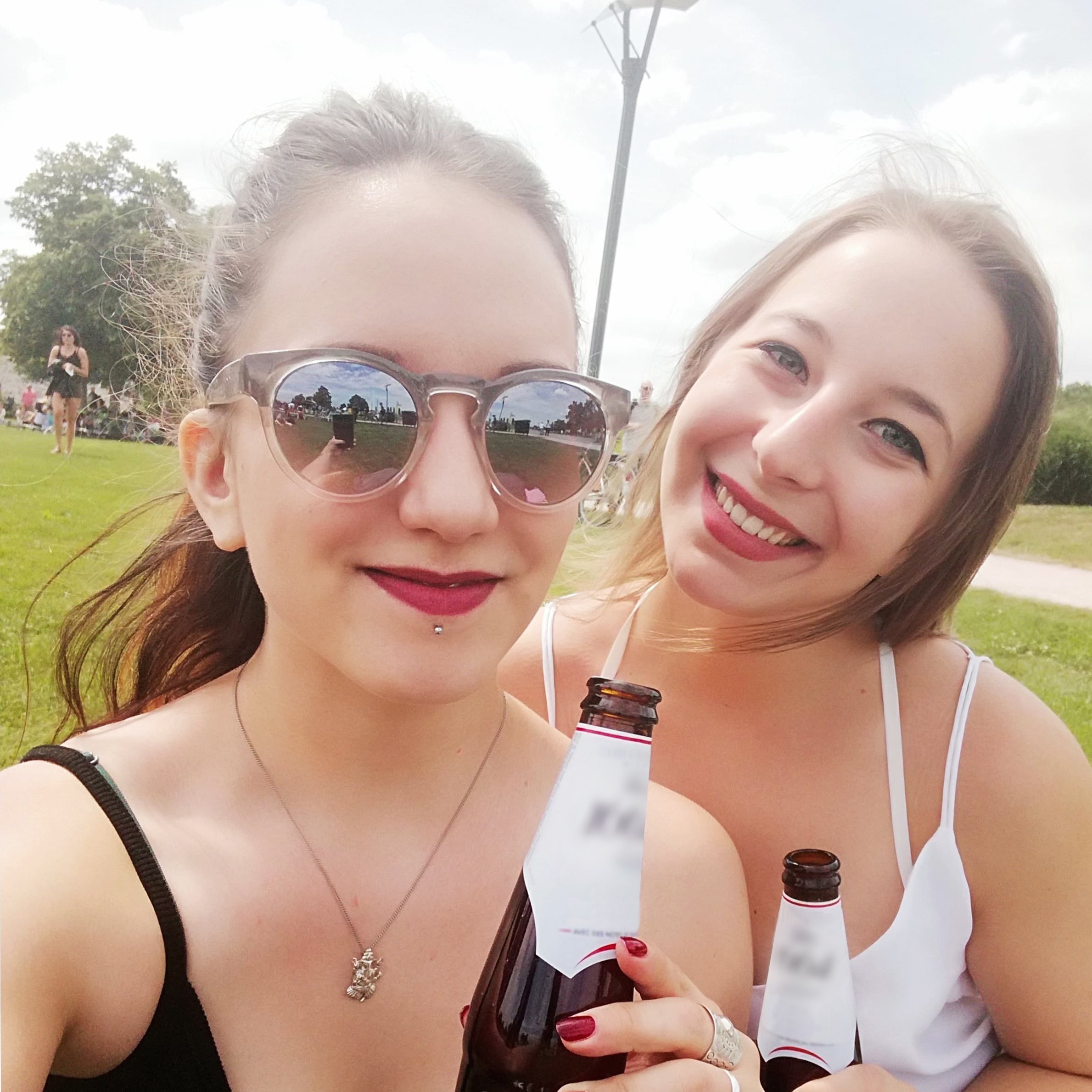 Zuzanna, with a friend at a festival, 2018.
