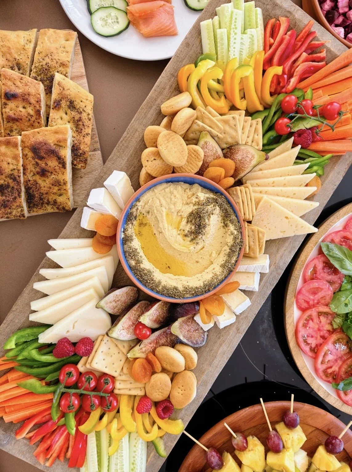 Mallorca villa welcome platter with crudités and hummus.jpg