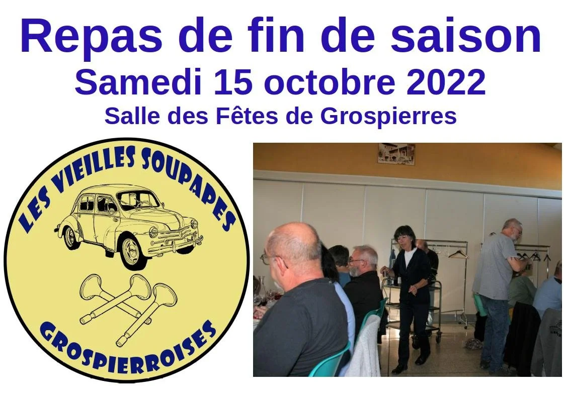 INVITATION DES VIEILLES SOUPAPES GROSPIERROISES    REPAS