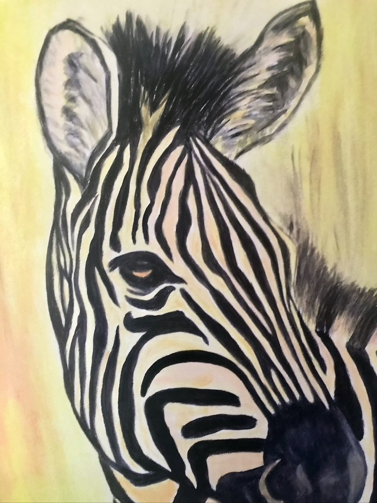 Gemälde eines Zebras in Nahaufnahme