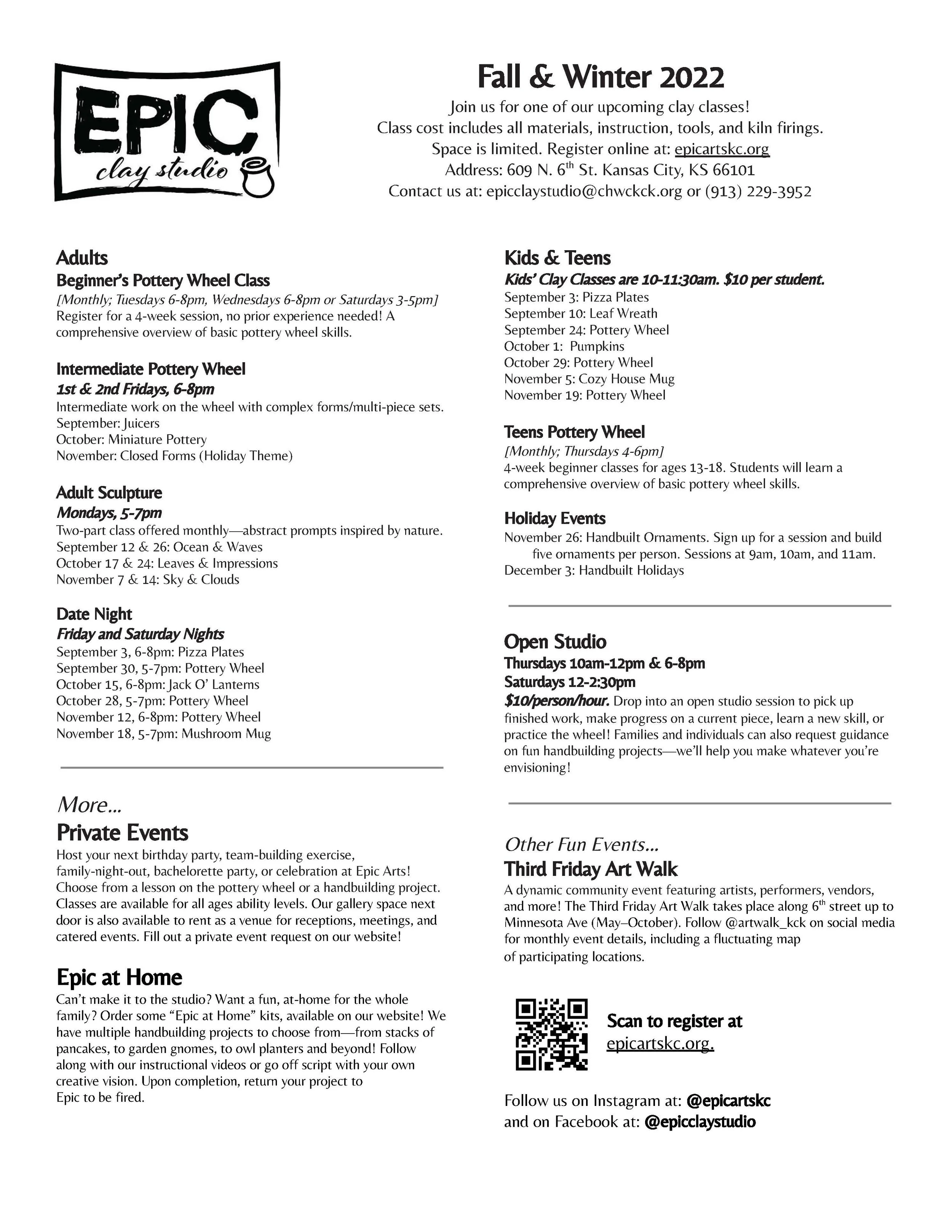 Upcoming Events — EPIC ARTS