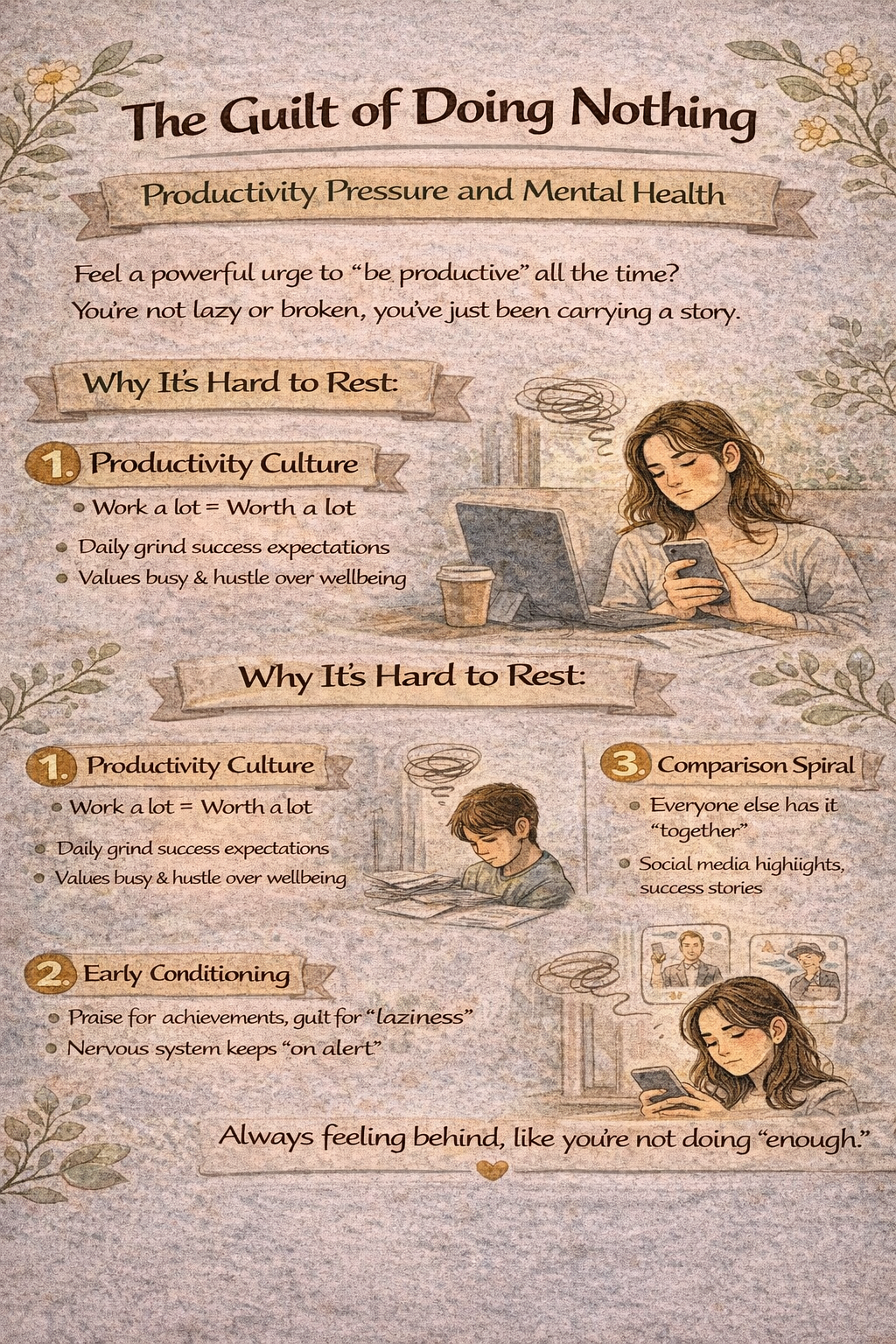 The Guilt of Doing Nothing: Productivity Pressure and Mental Health