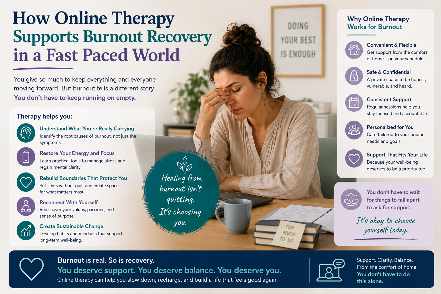 How Online Therapy Supports Burnout Recovery in a Fast Paced World