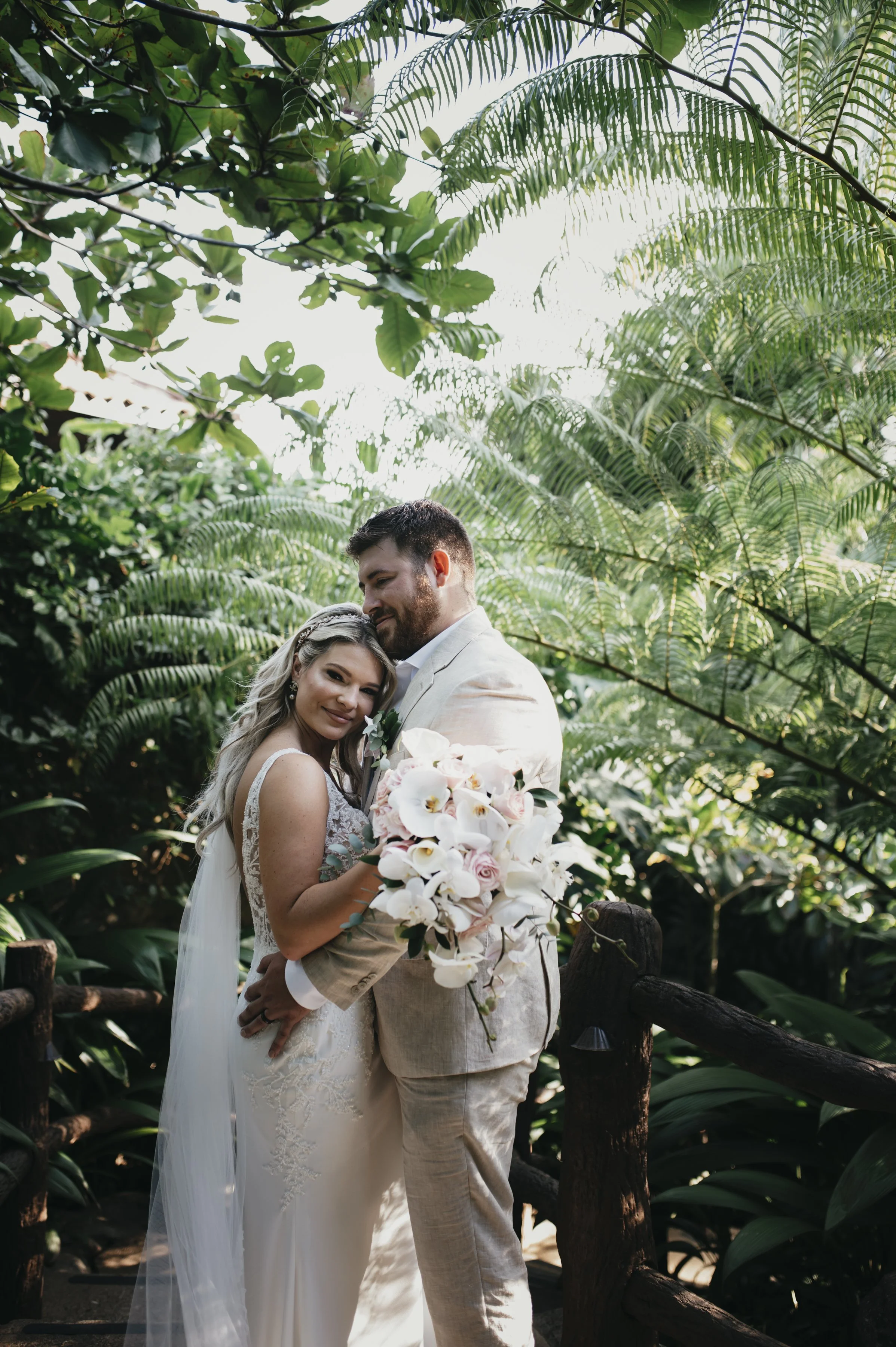 Intimate tropical wedding with close family and friends surrounded by vibrant nature