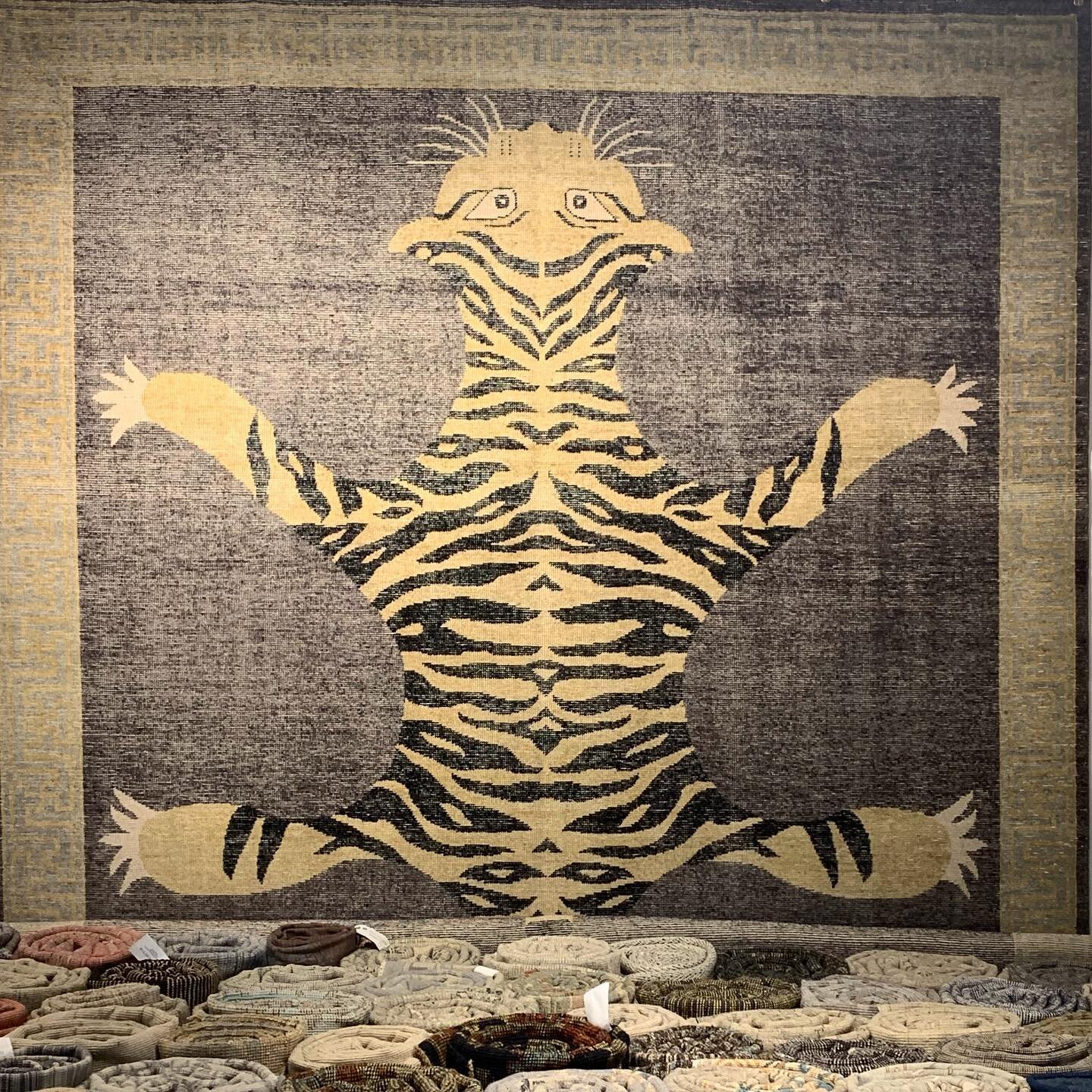 GET WILD with a tiger. Available in all standard sizes as well as a green ground colorway. #knotenvy #rug #tiger #moattarllc
