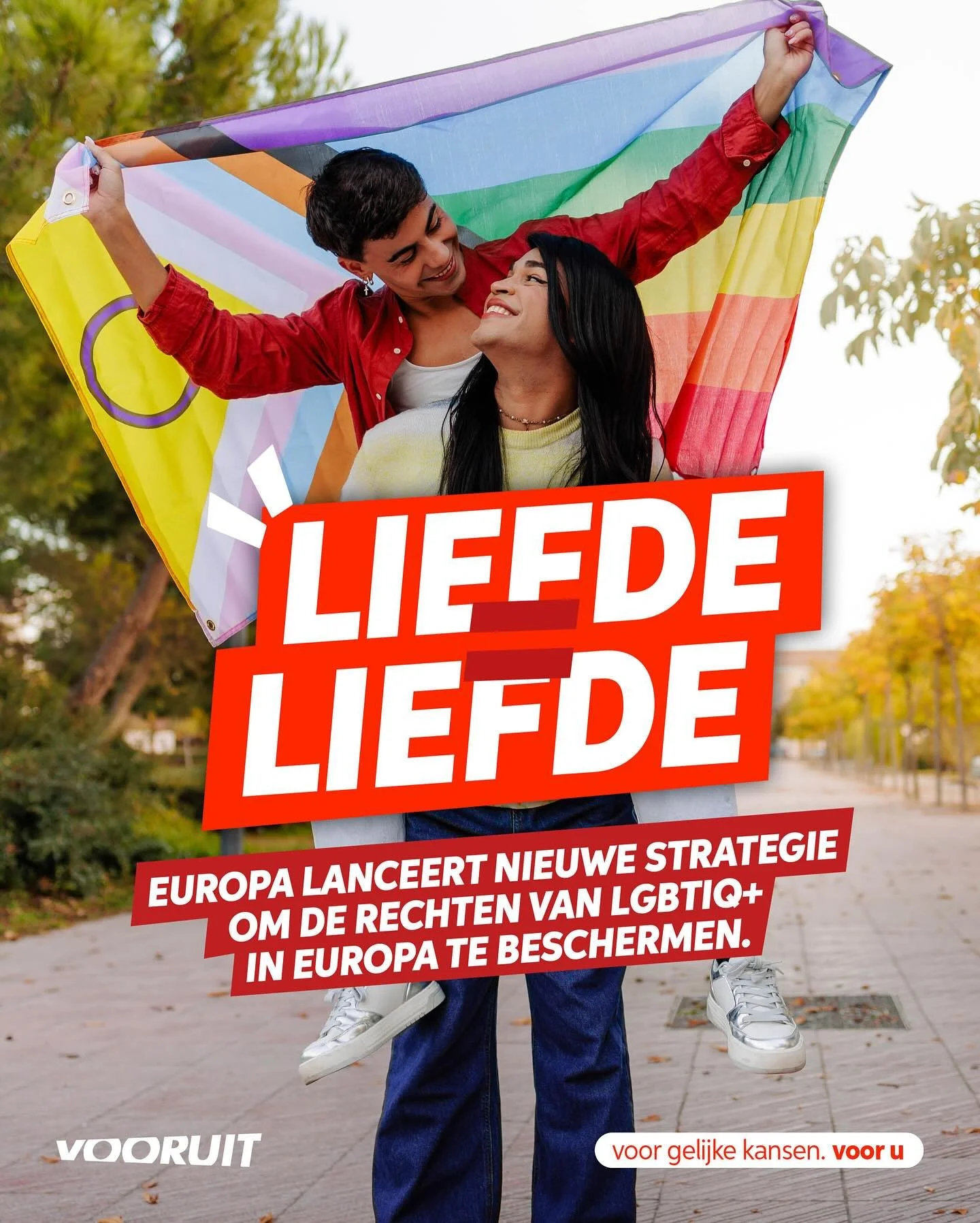 Wij blijven vechten voor gelijke rechten. Altijd en overal. 
Ook in Europa. ❤️🧡💛💚🩵💜