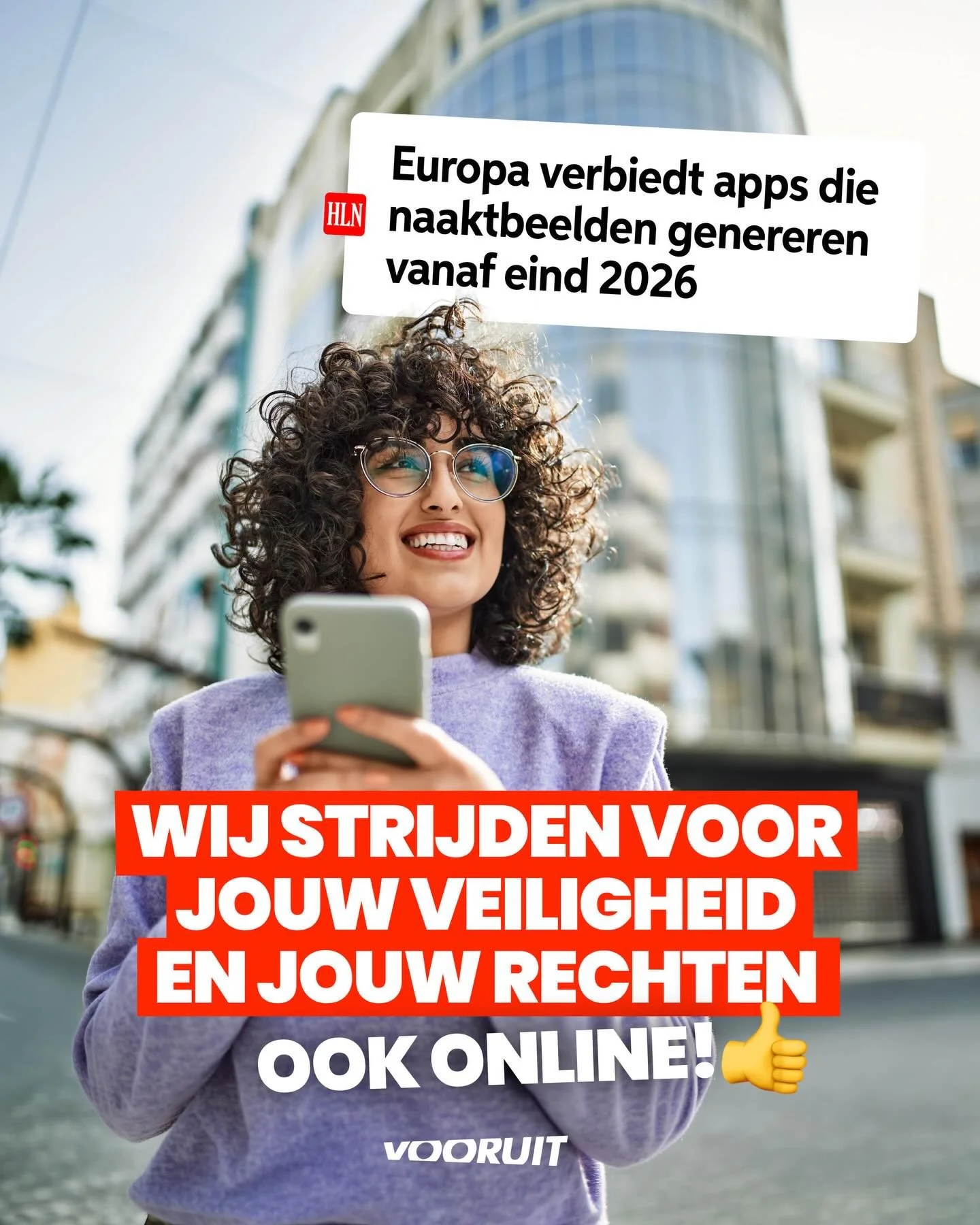 Eindelijk. 💪🏼 Na maanden knokken is het gelukt: vanaf eind dit jaar worden apps en technologie die ongewenst en zonder toestemming naaktbeelden genereren verboden in Europa. Een overwinning voor de miljoenen mensen, in het bijzonder vrouwen en kind