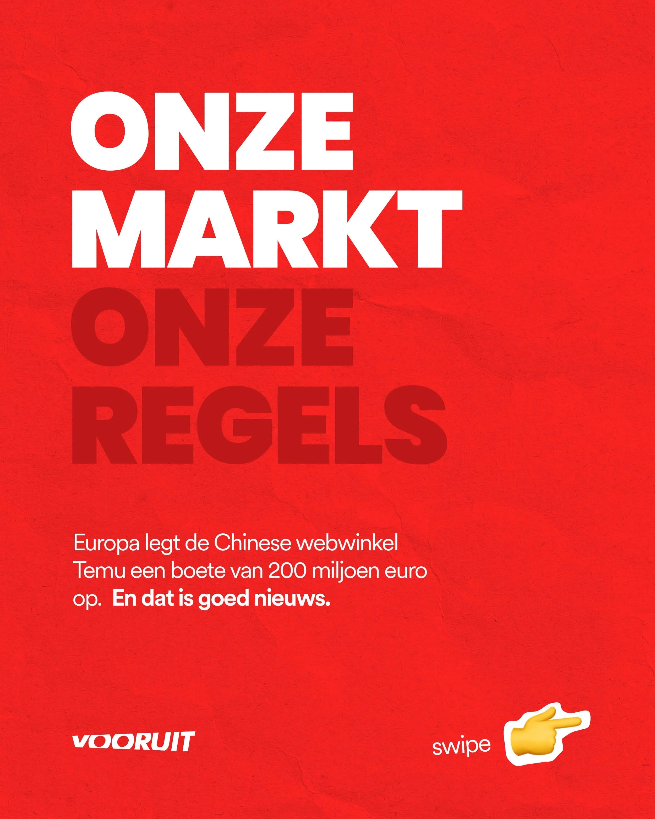 Europa legt Temu een boete van 200 miljoen euro op. Eindelijk. Wie iets koopt, moet erop kunnen vertrouwen dat het product veilig is. En wie in Europa verkoopt, moet onze regels respecteren. Zo simpel is het.