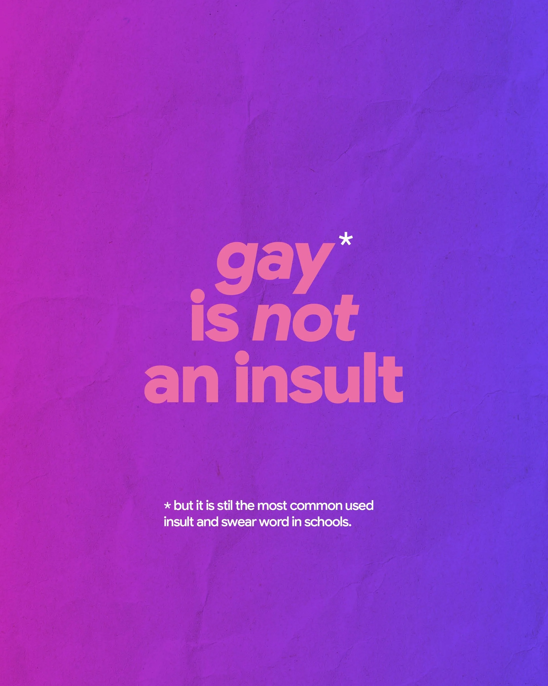 Today is #PurpleFriday. For many young people in the LGBTQ+ community being yourself is not evident. At home, in public, but also at school. 

In 2026, &ldquo;gay&rdquo; is still the most common insult heard in schools. Let that sink in. Acceptance o