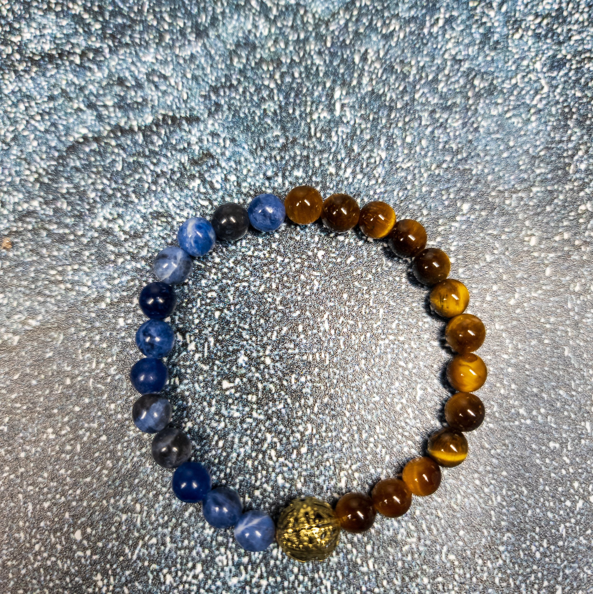 Ulara Moon Sodalite and Tiger's Eye Bracelet