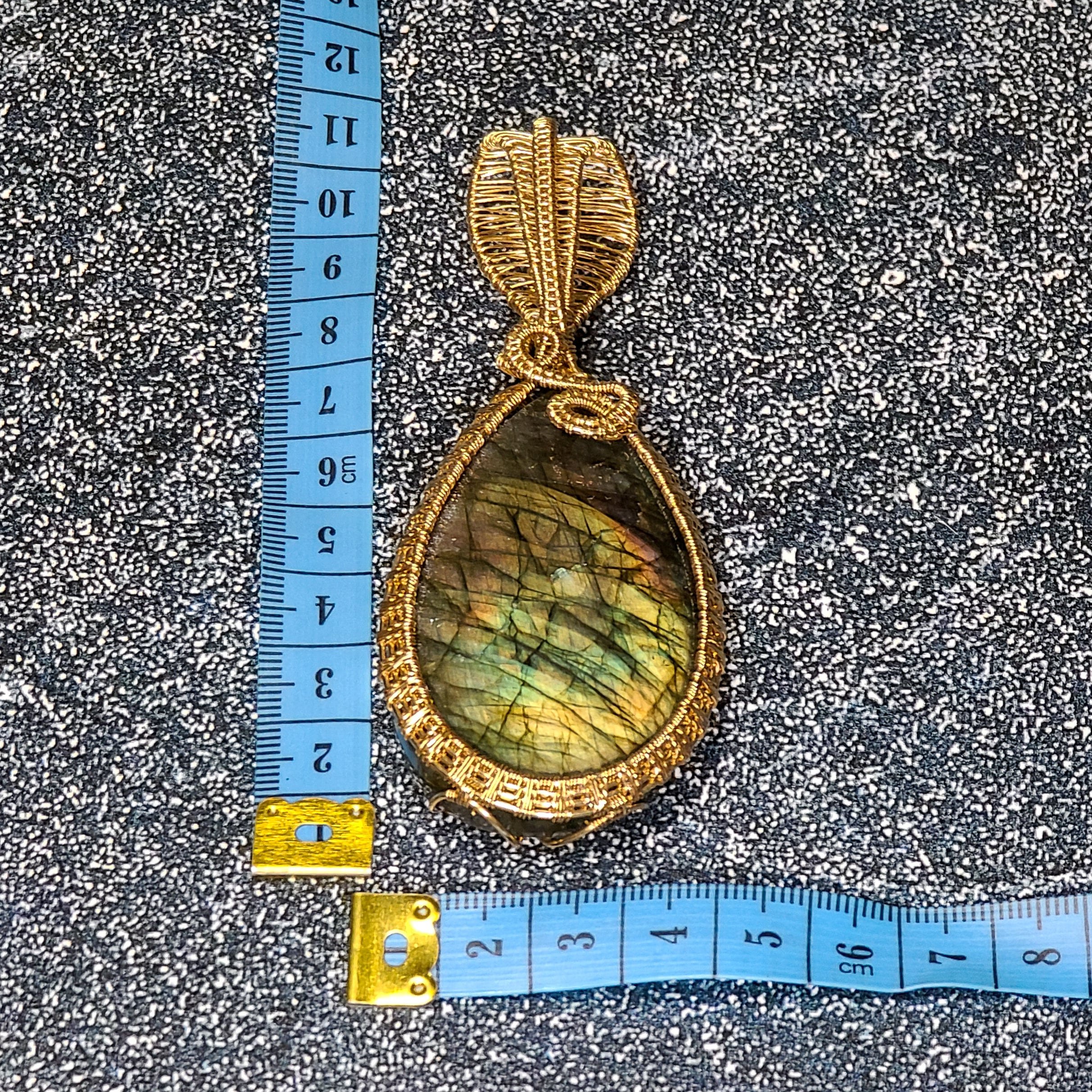 Ulara Moon Green/Yellow Labradorite Pendant by Ulara Moon