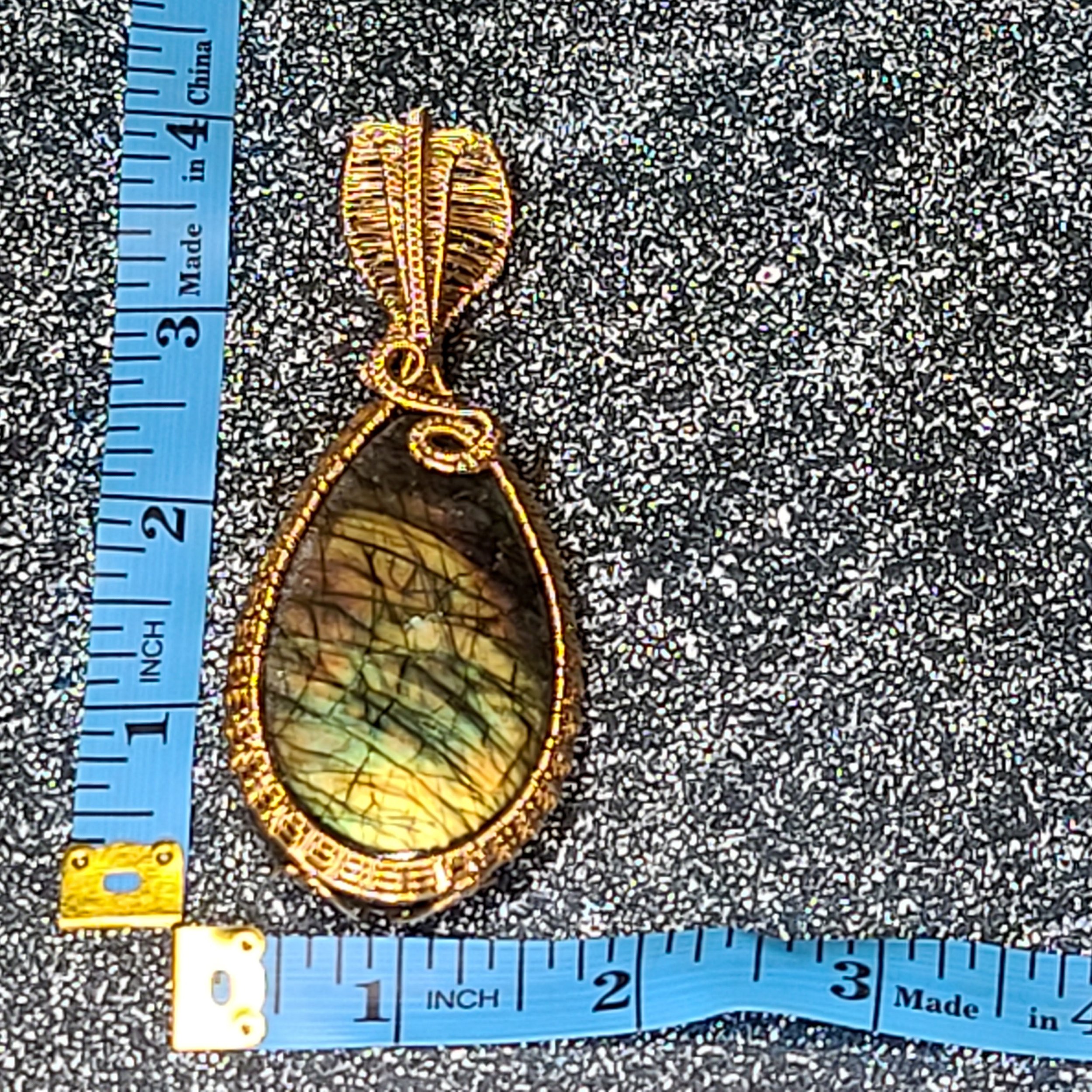 Ulara Moon Green/Yellow Labradorite Pendant by Ulara Moon