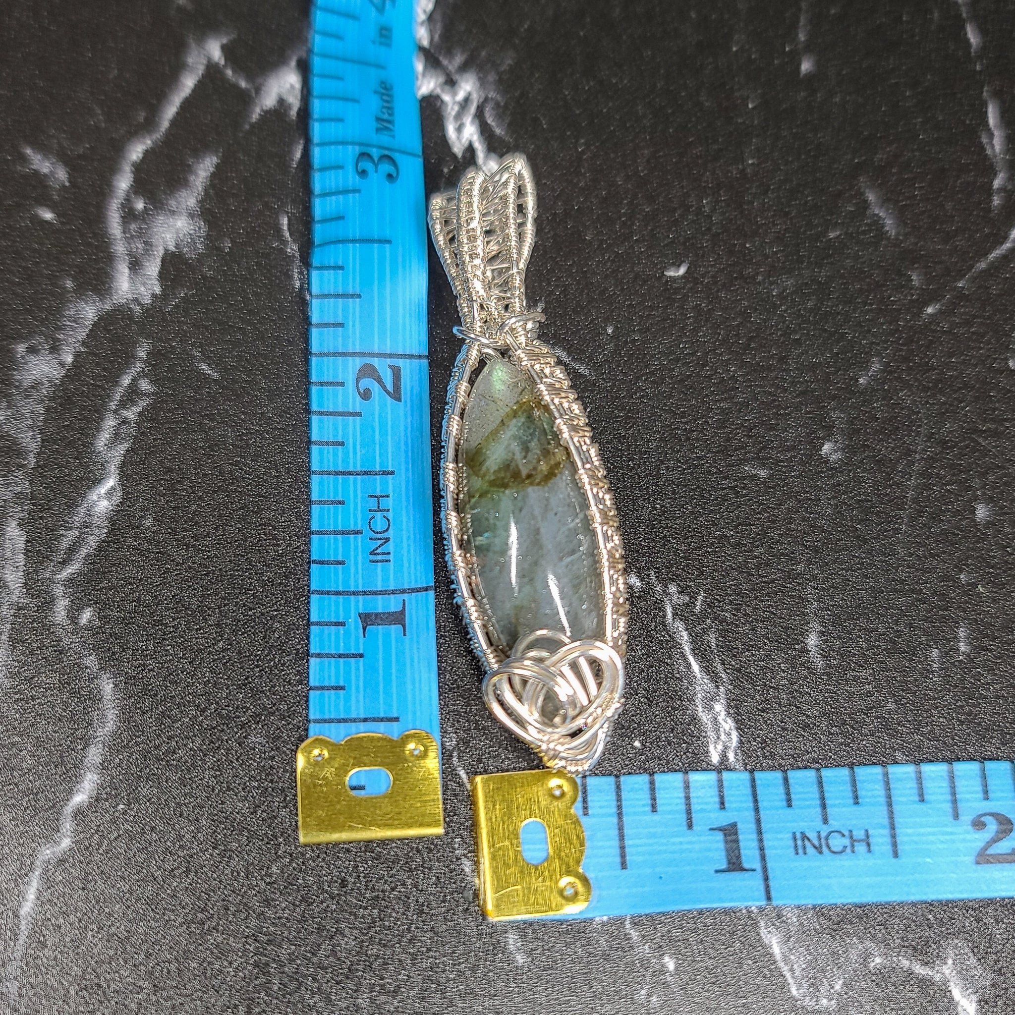 Ulara Moon Light Blue/Green Labradorite Pendant by Ulara Moon