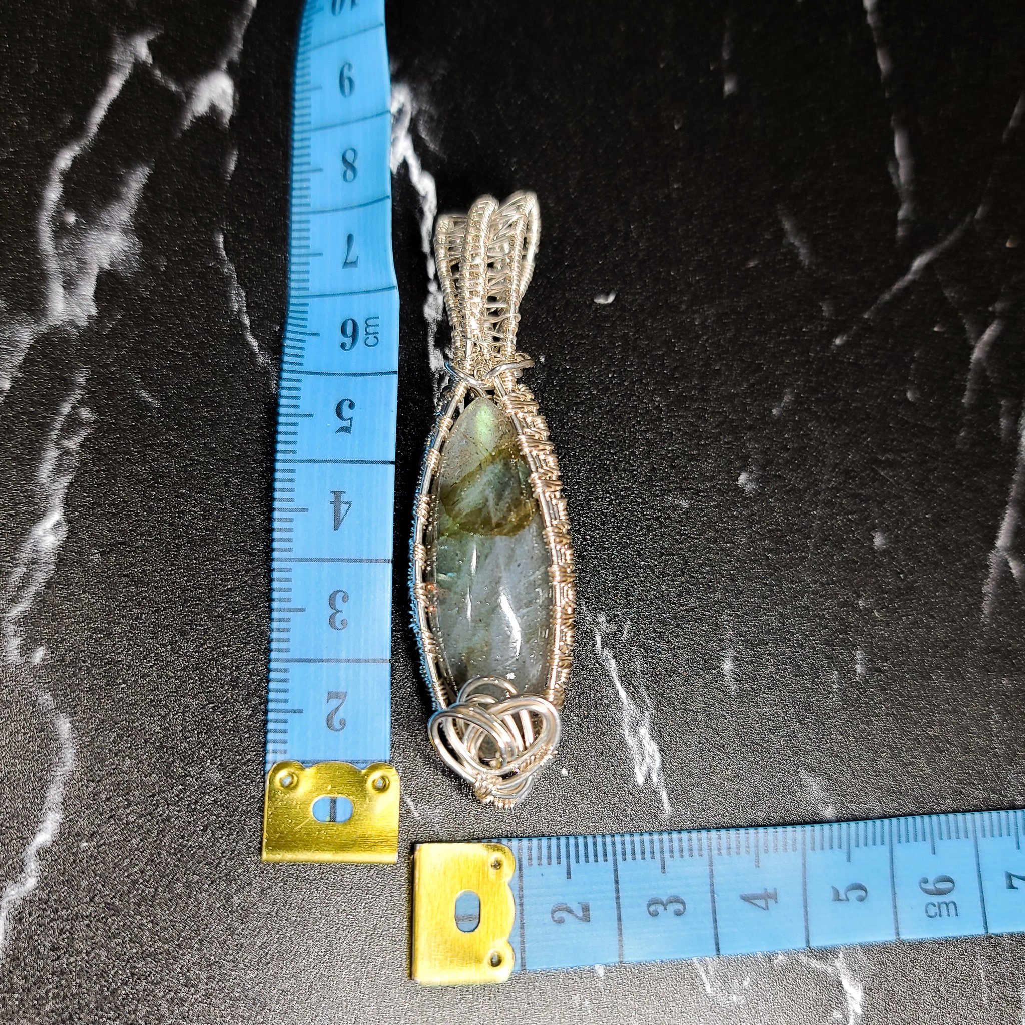 Ulara Moon Light Blue/Green Labradorite Pendant by Ulara Moon