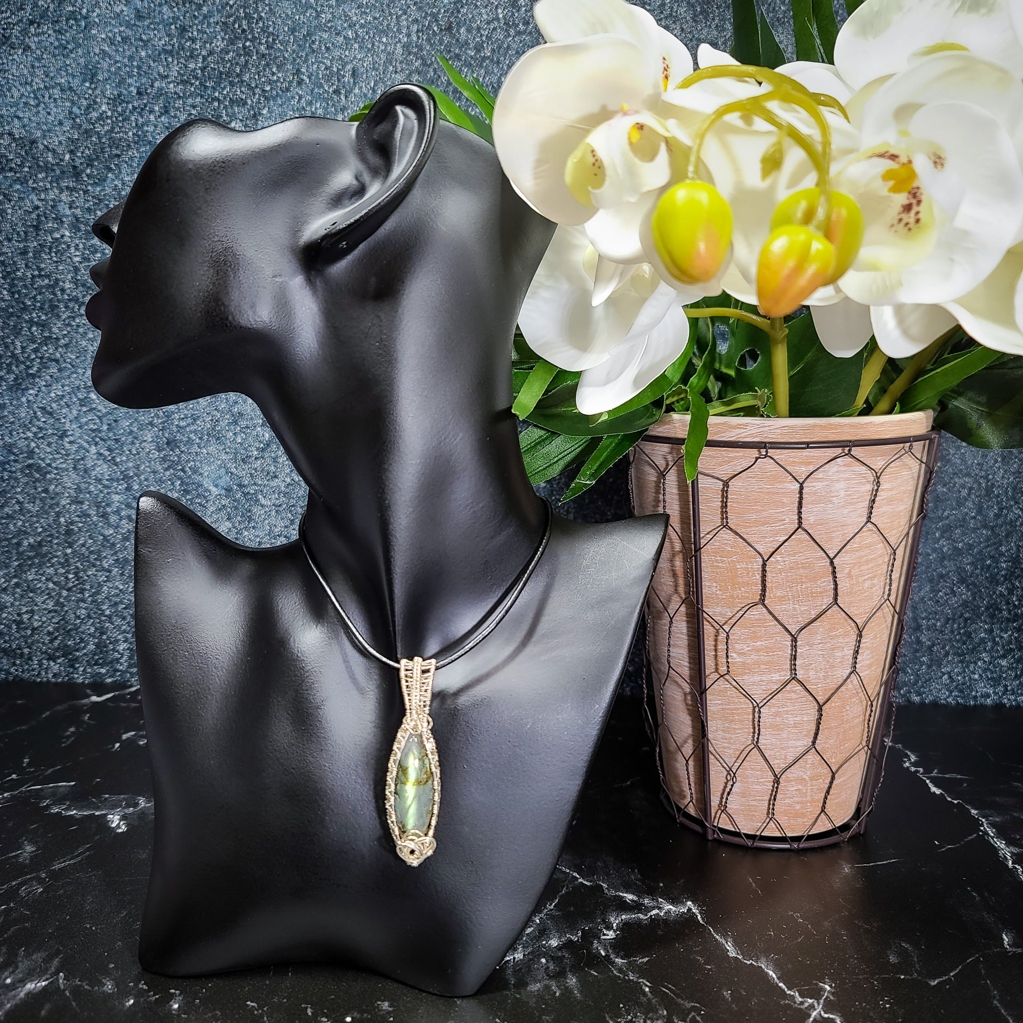 Ulara Moon Light Blue/Green Labradorite Pendant by Ulara Moon