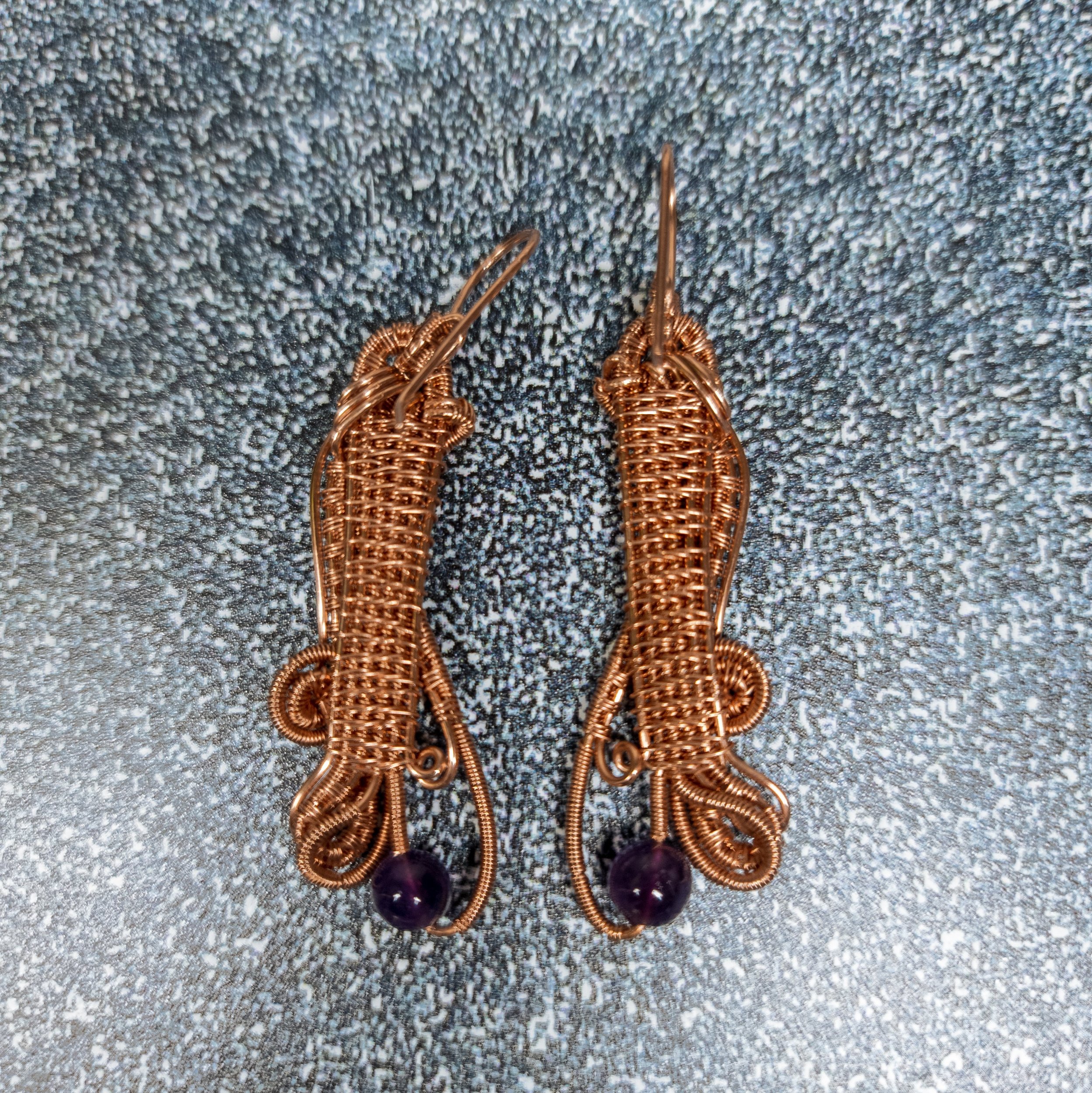 Ulara Moon Amethyst Wing Earrings by Ulara Moon