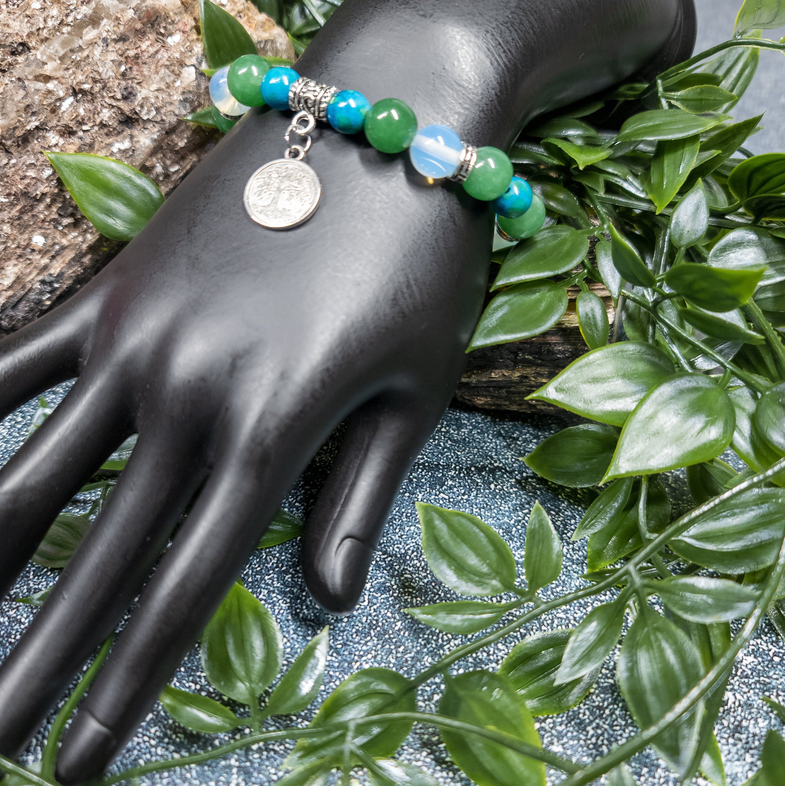 Ulara Moon Aventurine and Opalite Bracelet