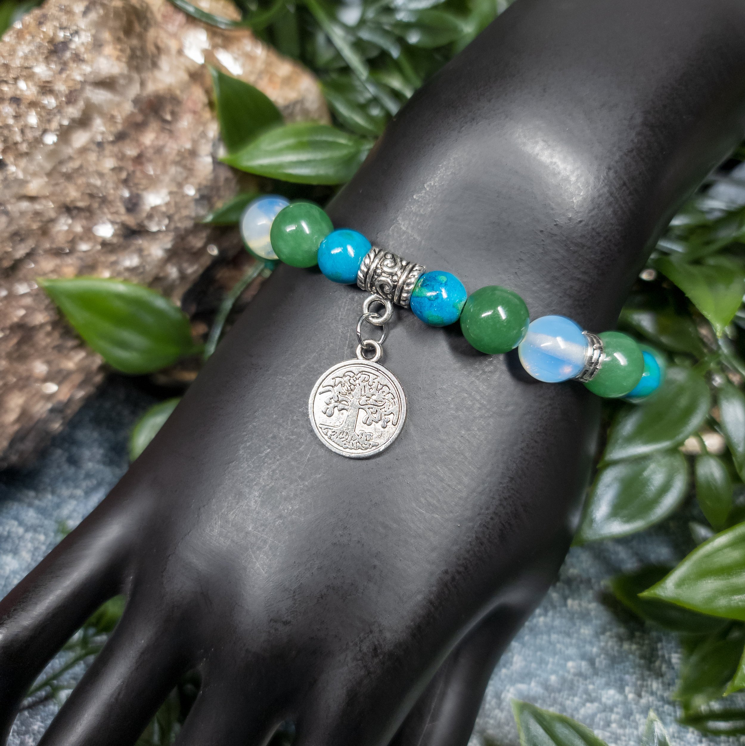 Ulara Moon Aventurine and Opalite Bracelet
