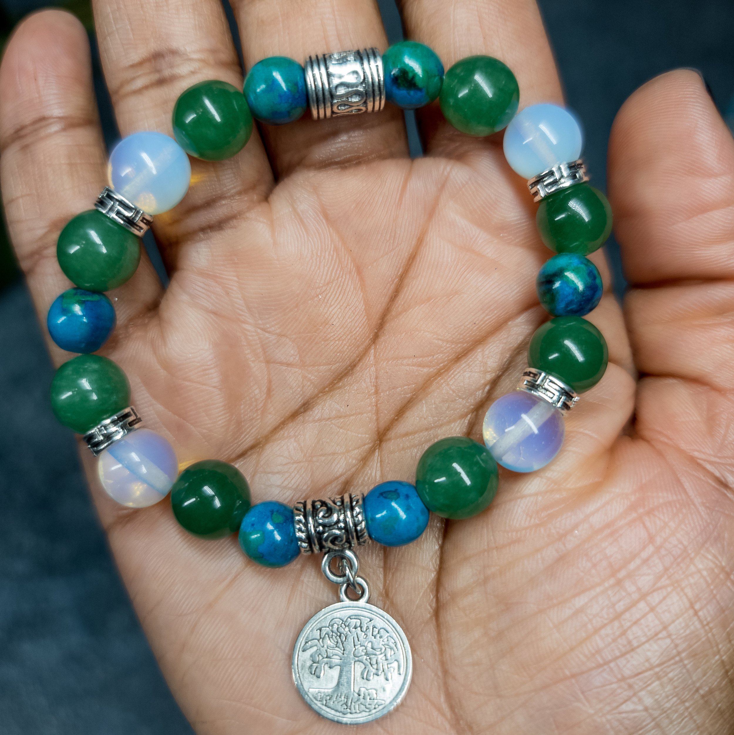 Ulara Moon Aventurine and Opalite Bracelet