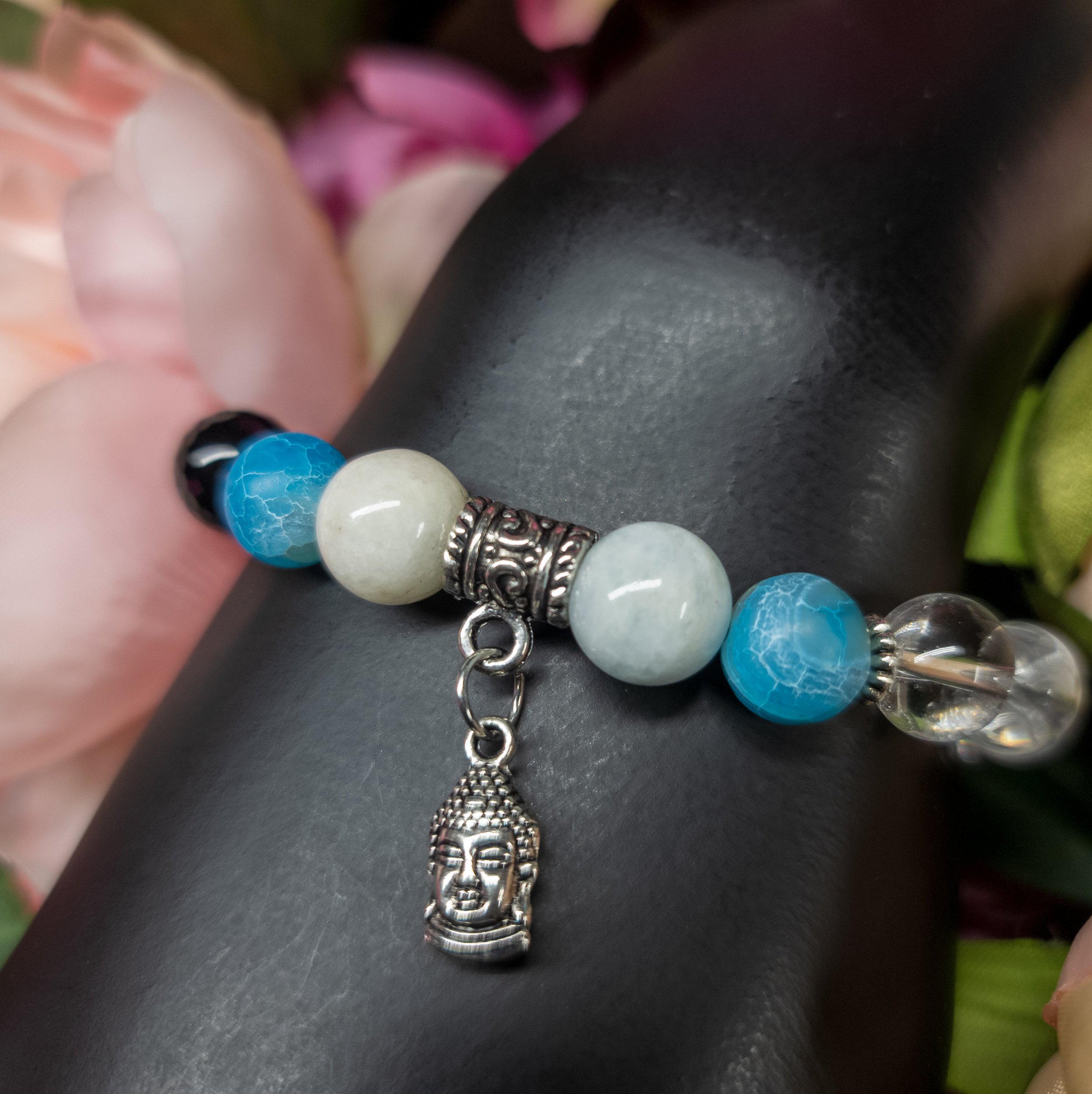 Ulara Moon Crackle Agate and Quartz Bracelet by Ulara Moon