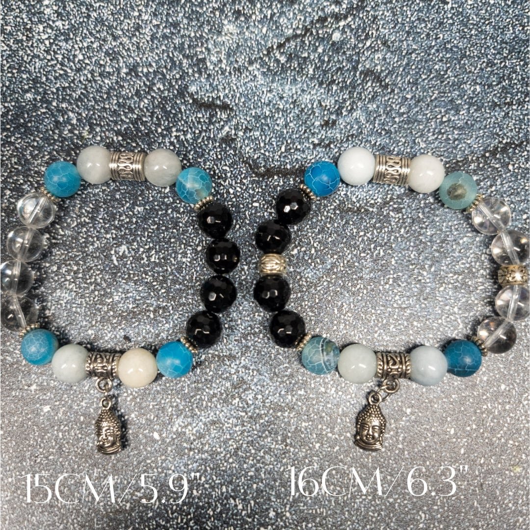 Ulara Moon Crackle Agate and Quartz Bracelet by Ulara Moon