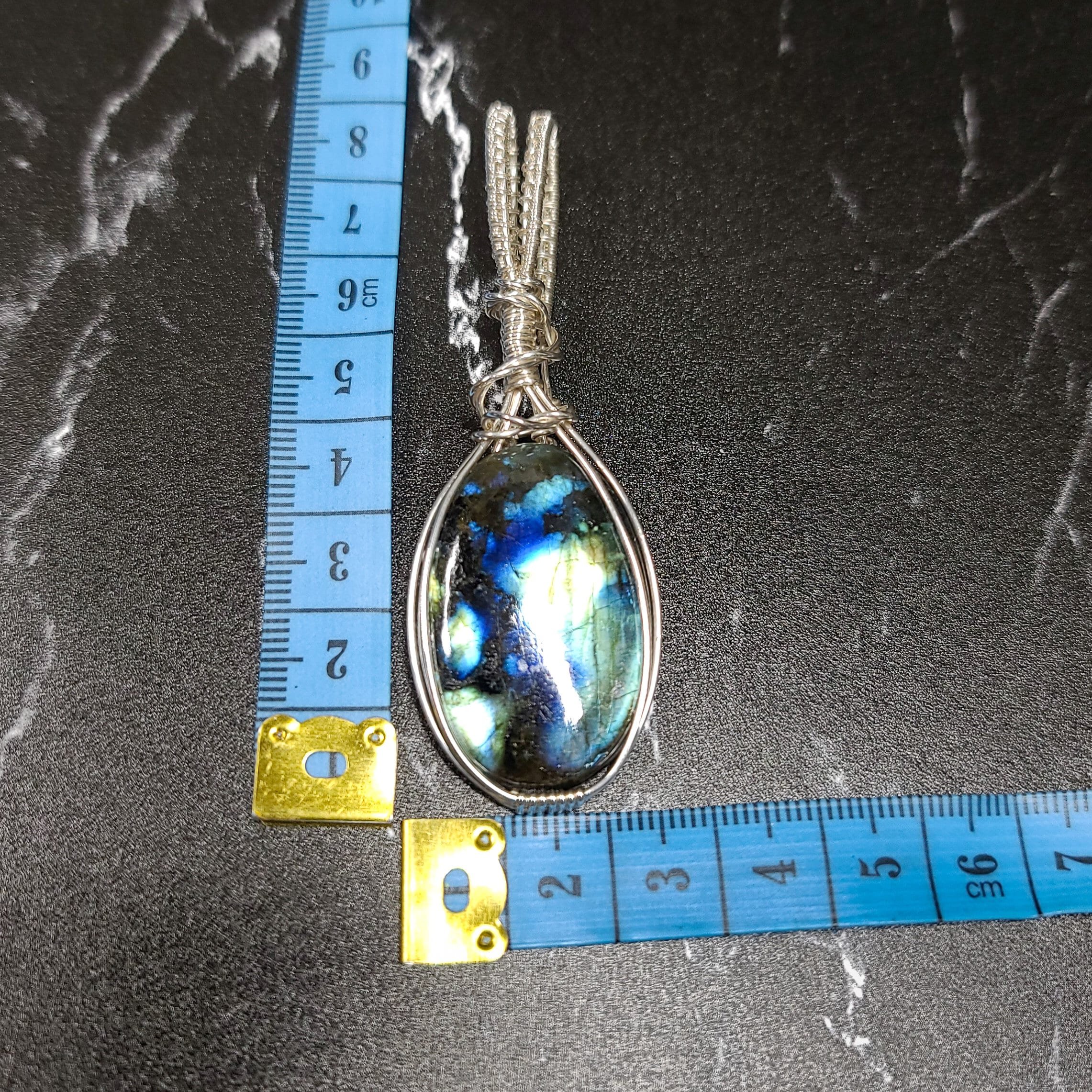 Ulara Moon Blue/Green Labradorite Pendant by Ulara Moon