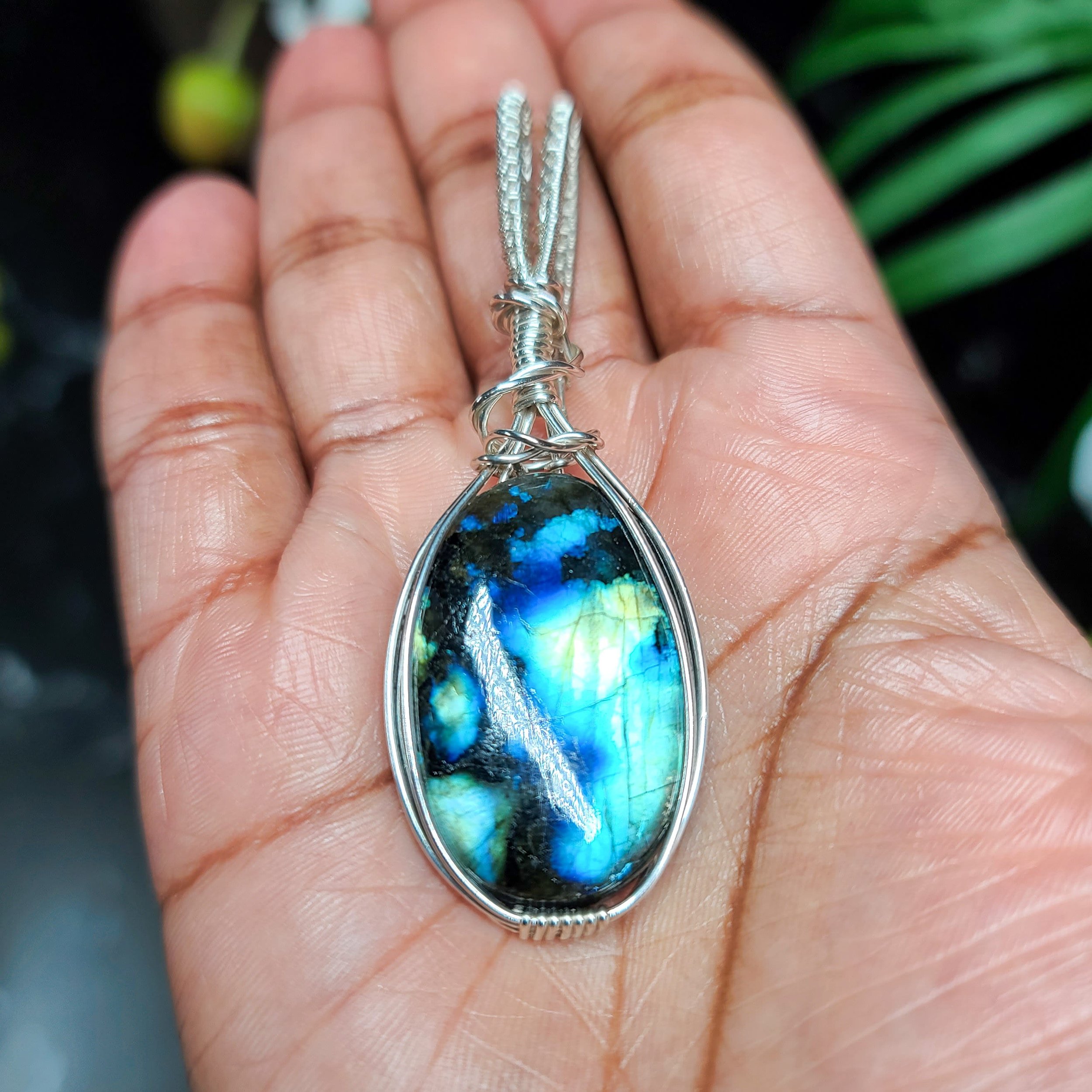 Ulara Moon Blue/Green Labradorite Pendant by Ulara Moon