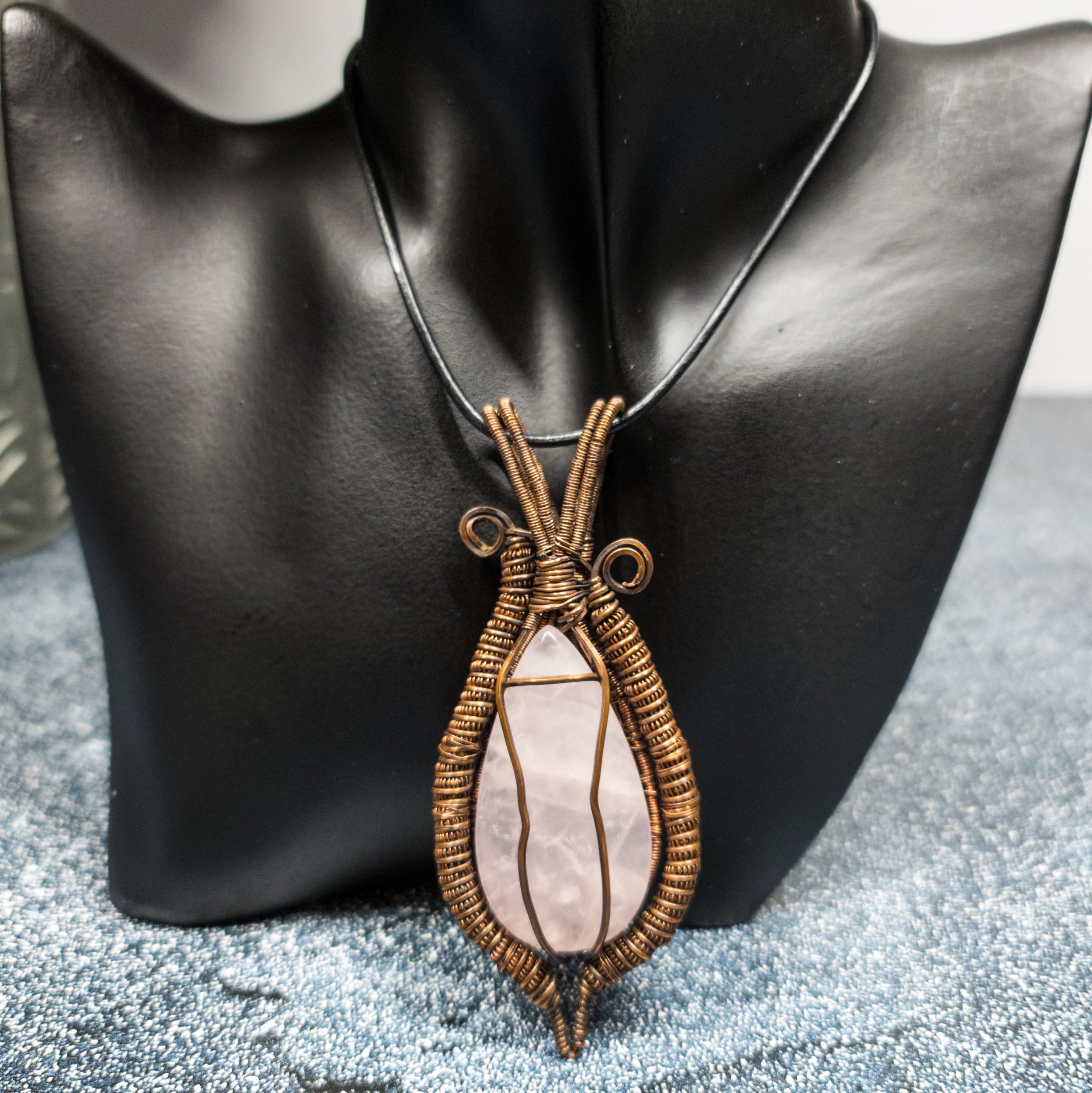 Ulara Moon Rose Quartz Pendant by Vailen