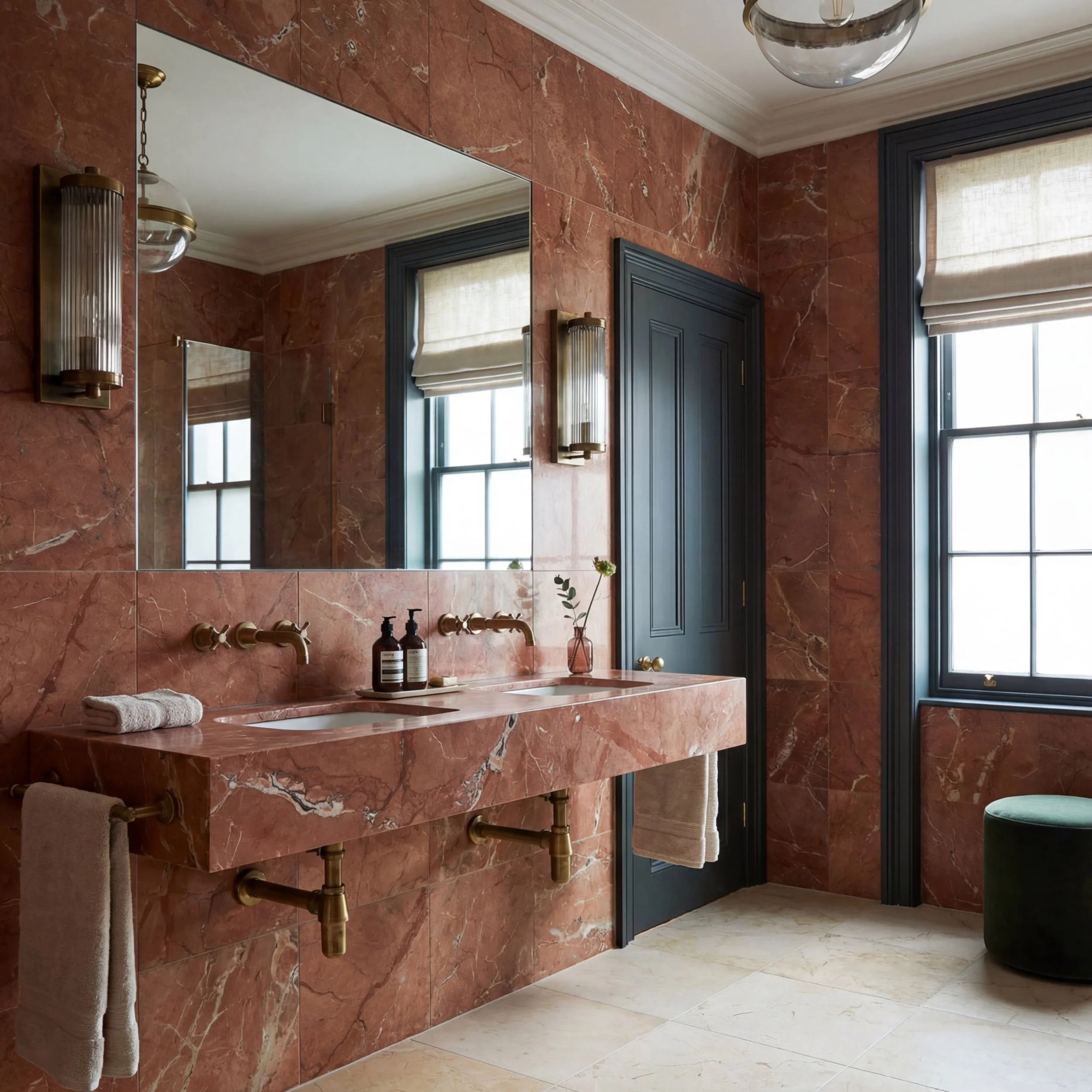 Rouge marble bathroom