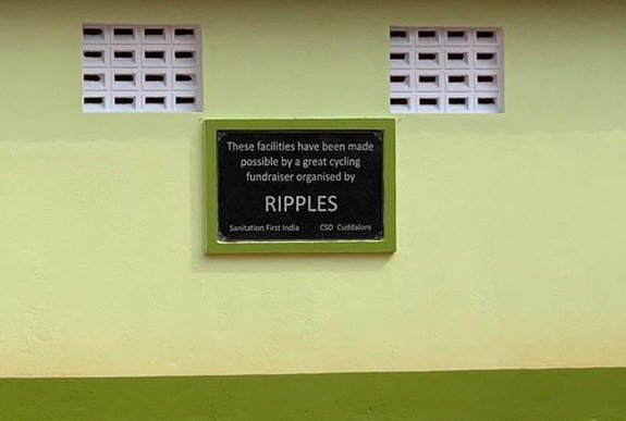 A plaque recognising Ripples fundraising activities