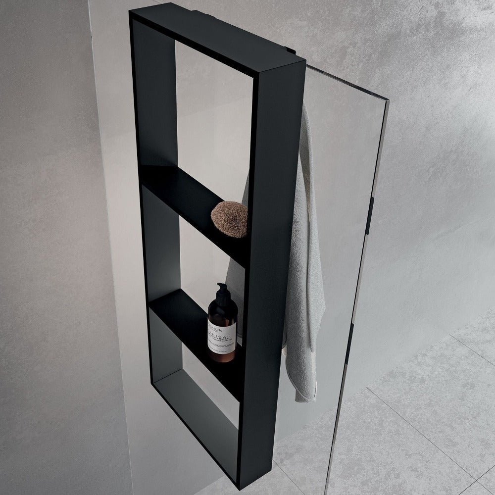 Bathroom Shower storage with 3 internal shelves and towel hook