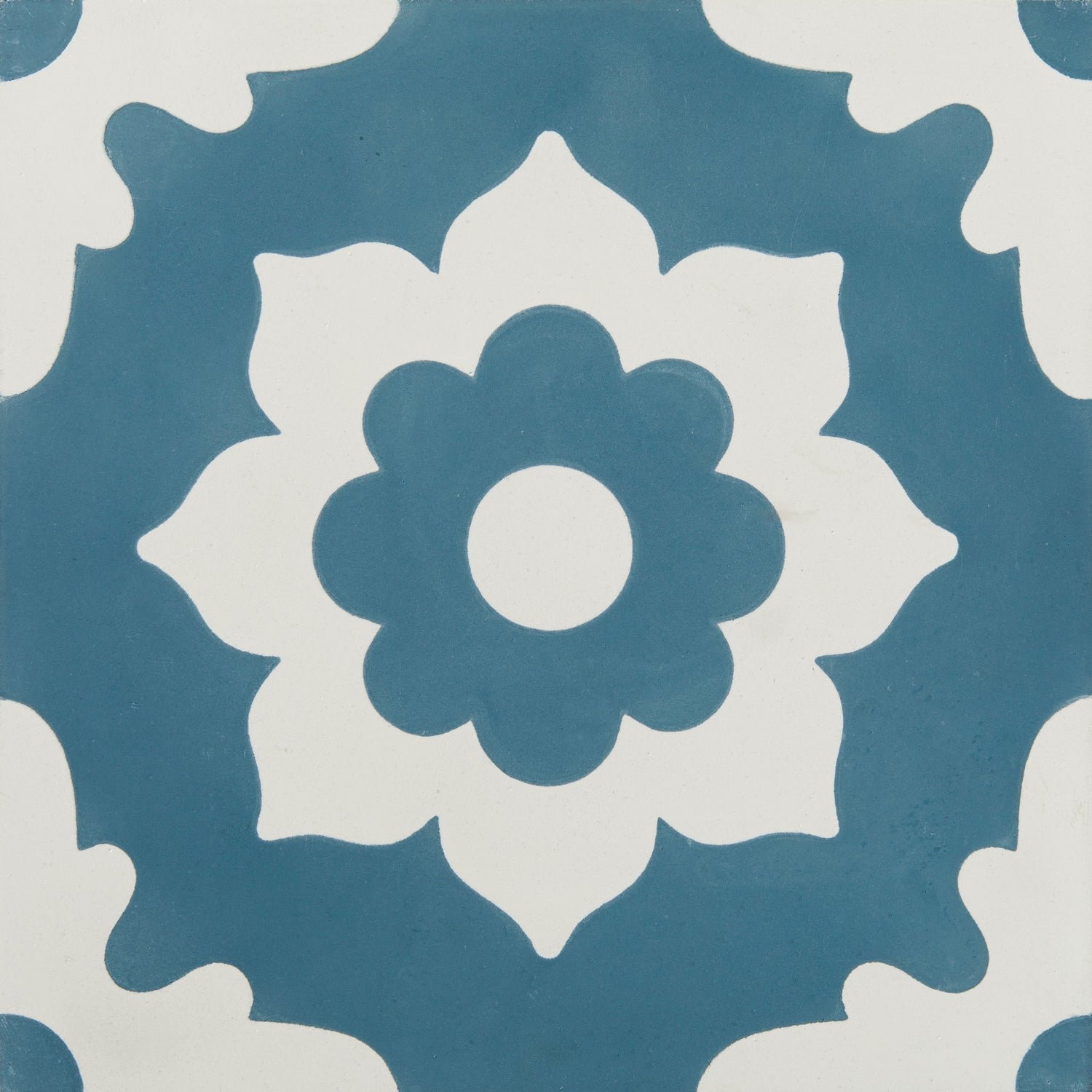 blue and white patterned bathroom tile