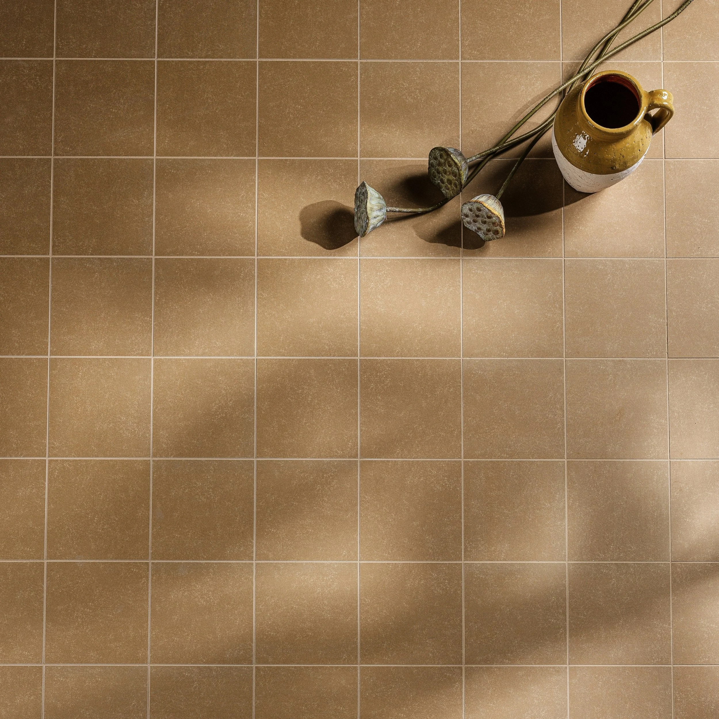 Ochre square tiles