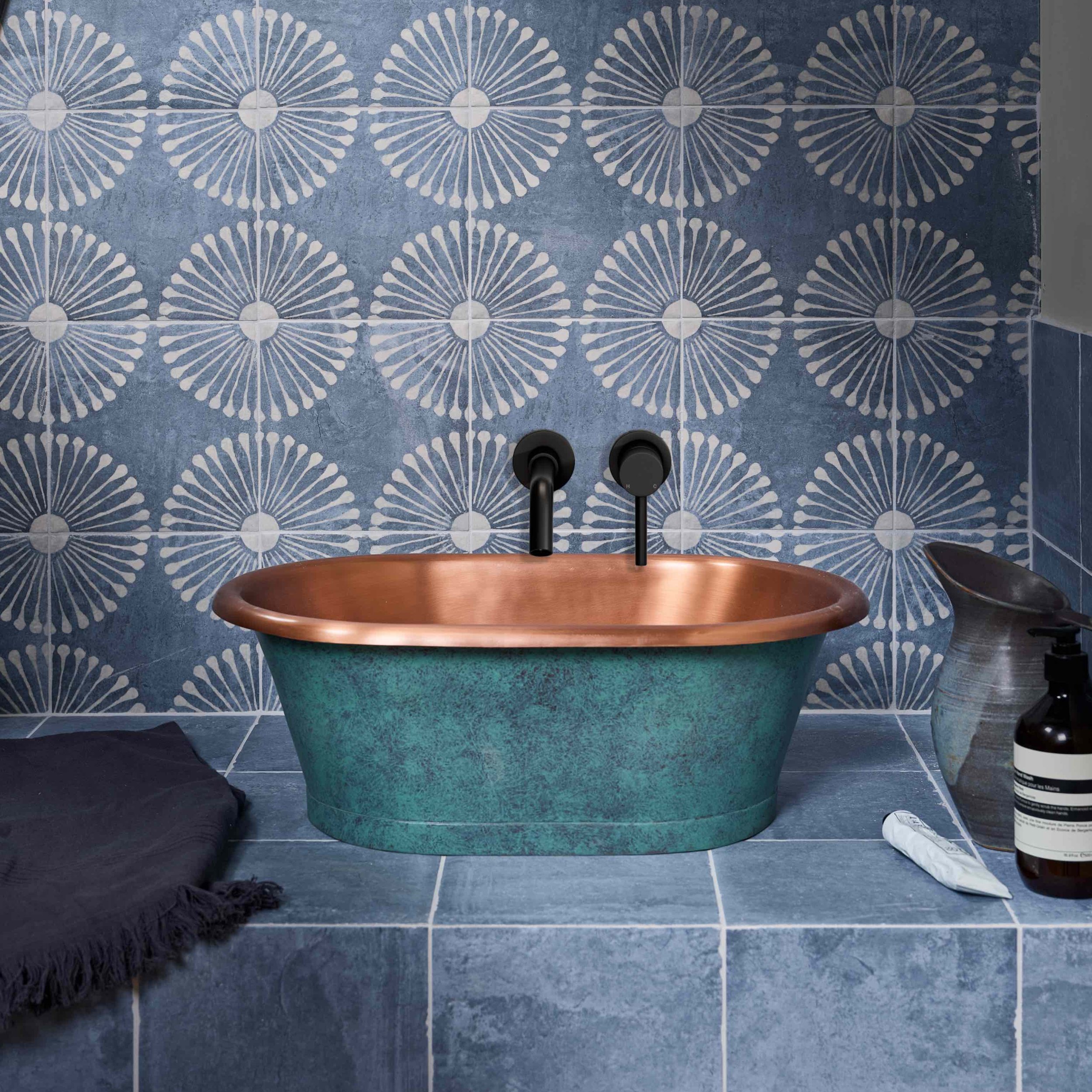 Indigo decorative bathroom tile