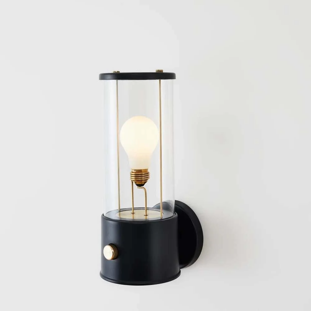 black lantern style wall light
