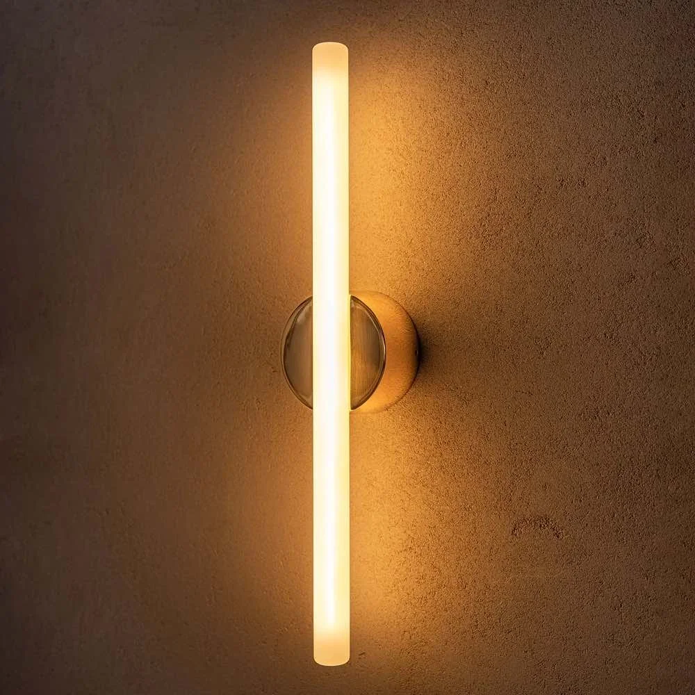 T-bar shaped bathroom light on wall
