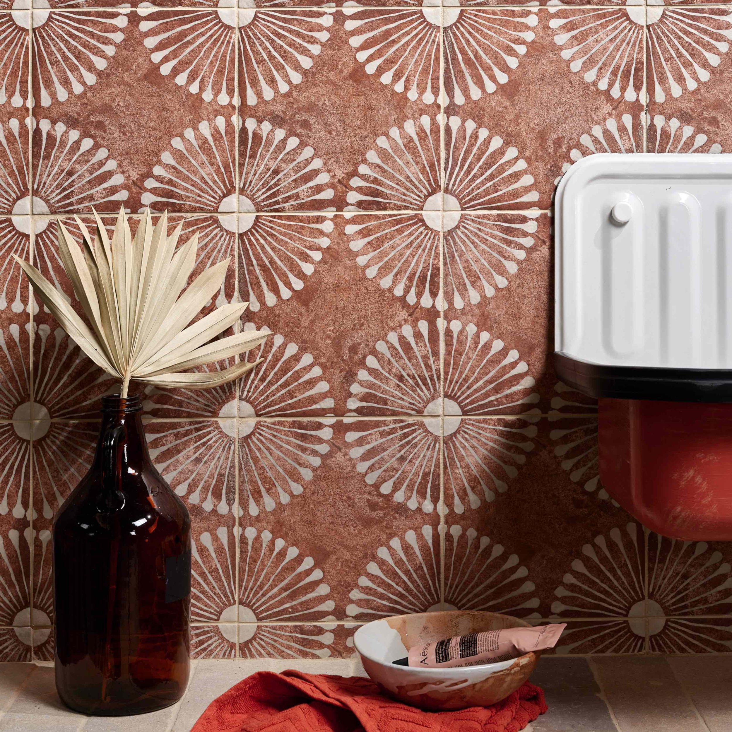 Cotto decorative bathroom tile