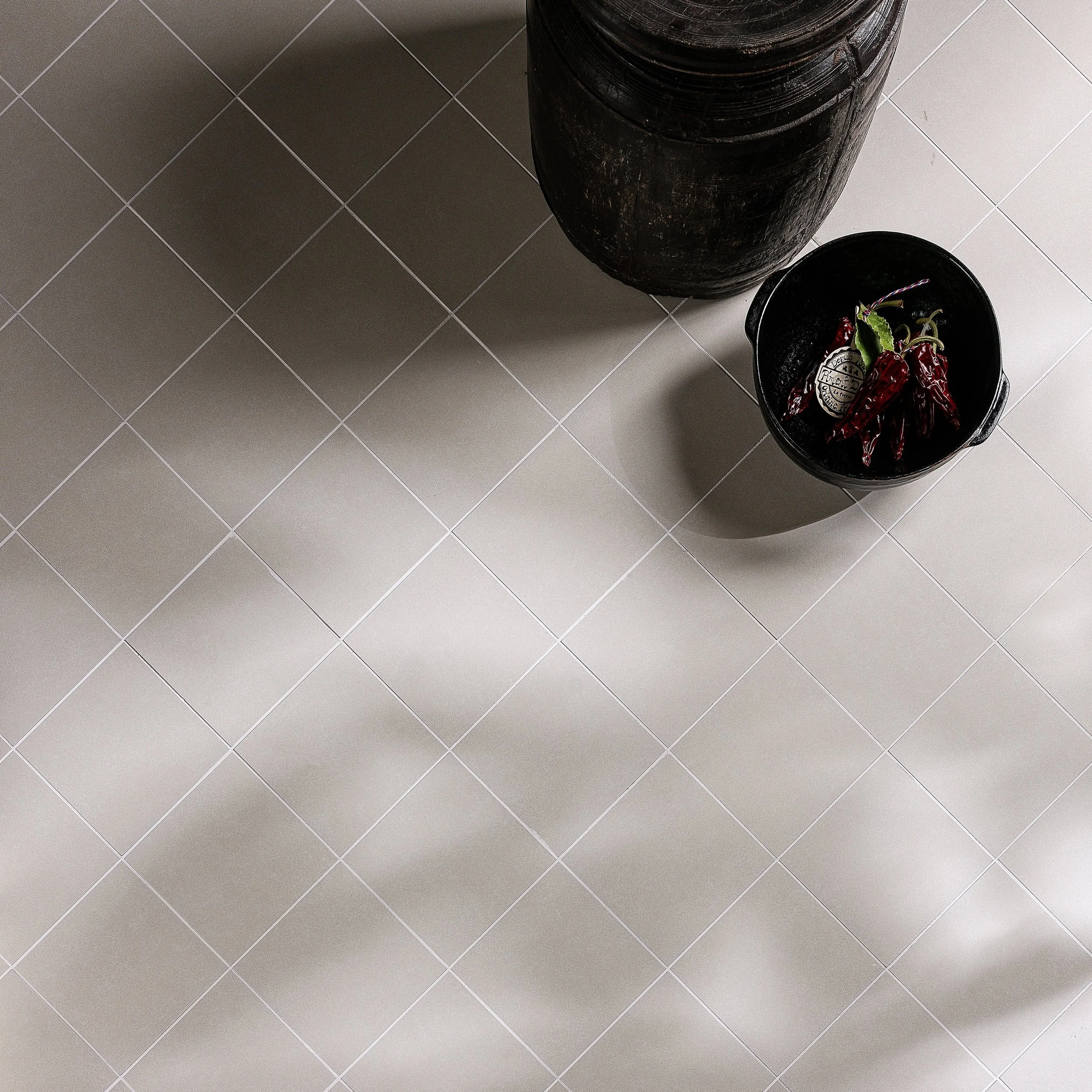 Ecru square tiles