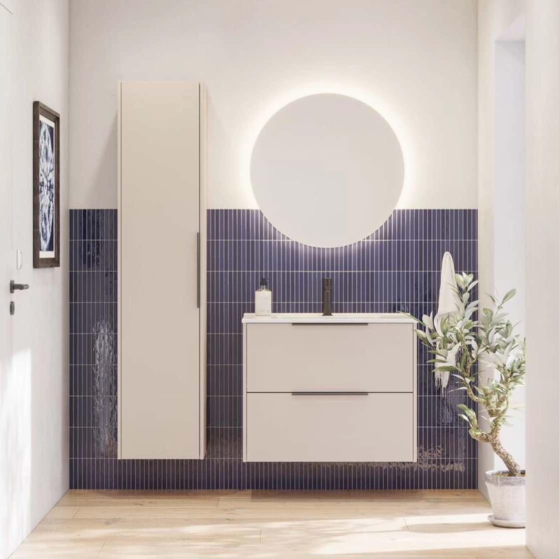 Neutral bathroom vanity unit with 2 draws