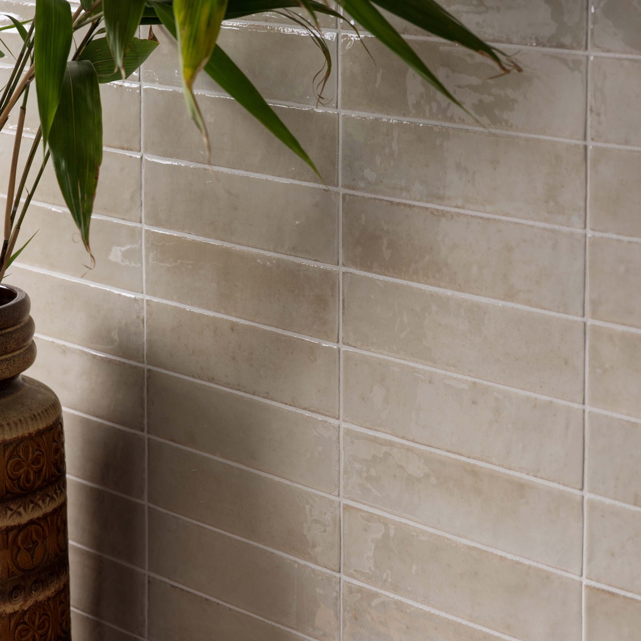 linen glossy brick style tiles