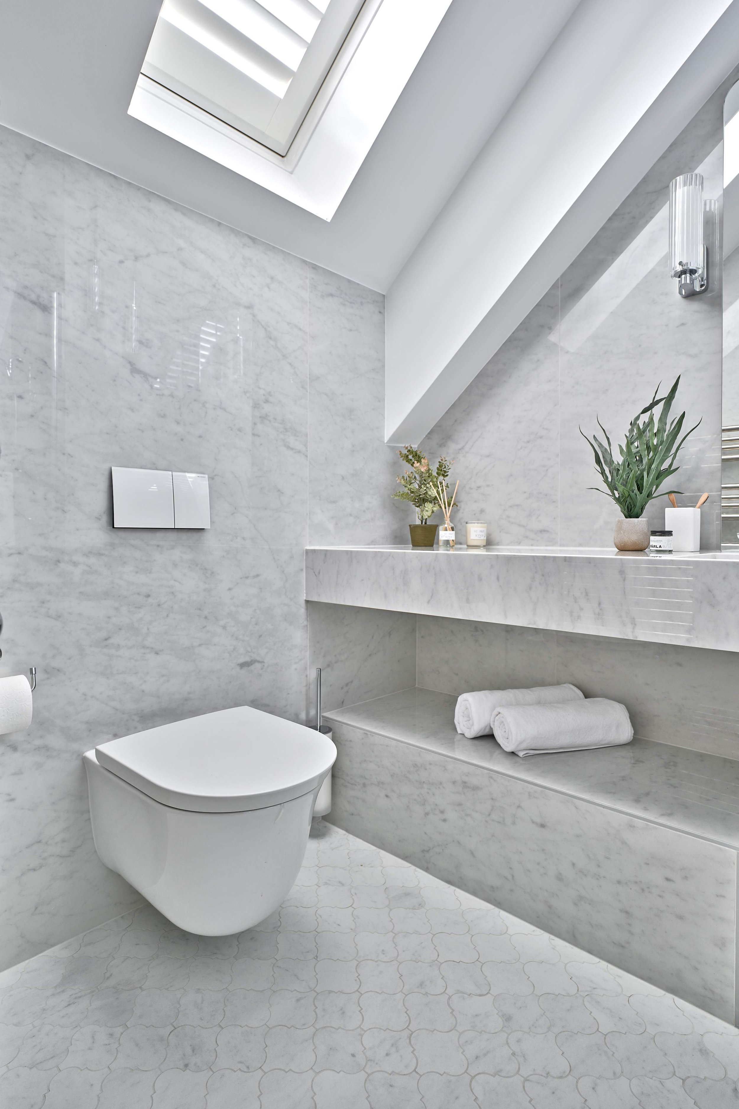 Image showcasing Bathroom Gallery: Hotel-inspired Guest En-suite With Sleek Floating ...