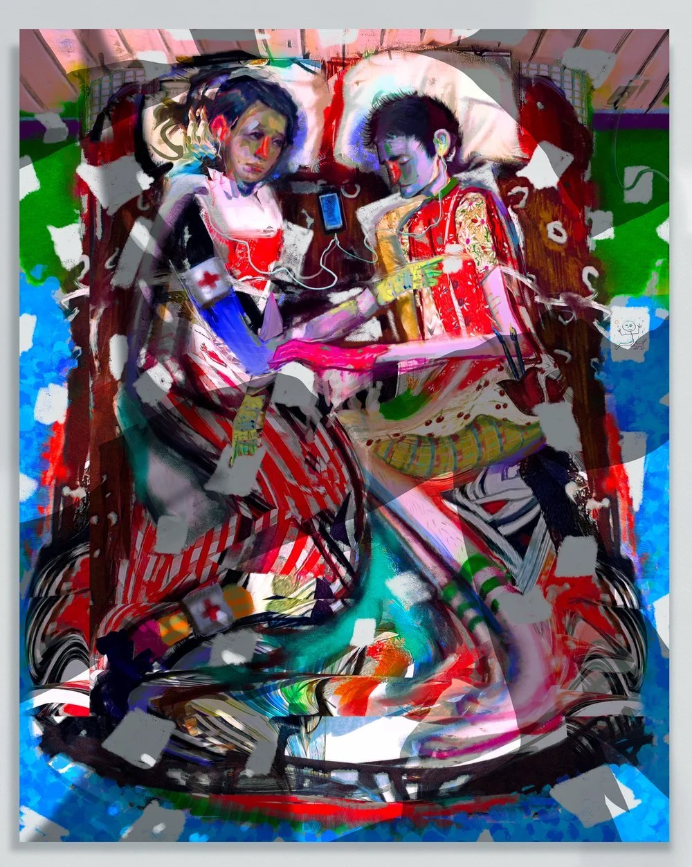 Ghost Notes, 2021, Oil and Acrylic on Canvas, 213.4 x 167.6 cm 84"x 66" 2021