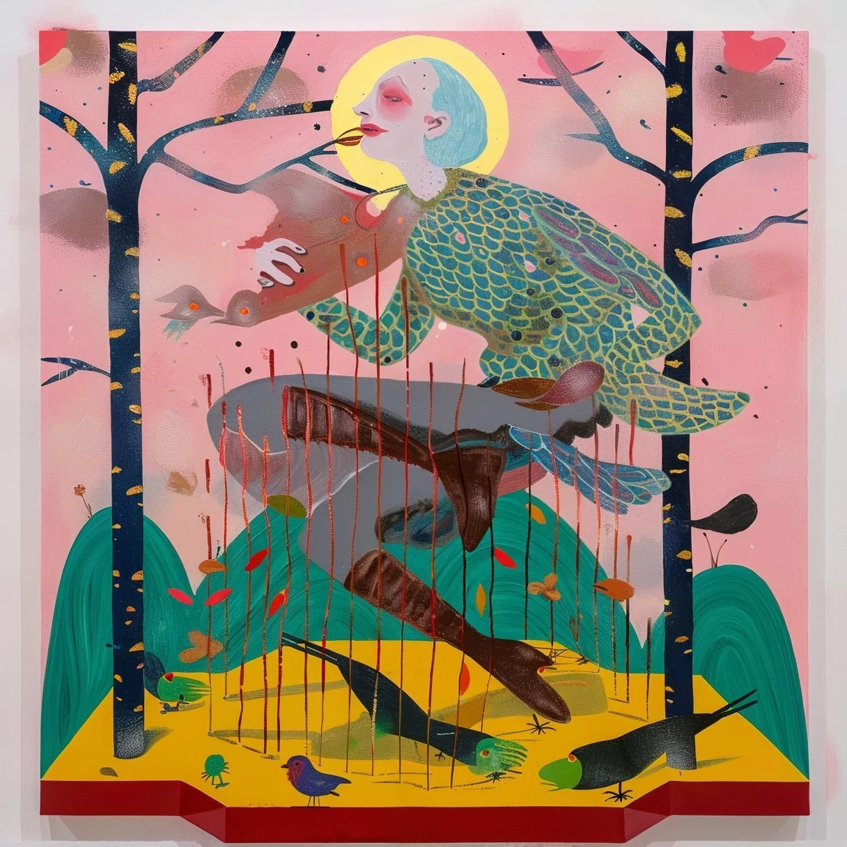 The Live Long Day, Oil and Acrylic on Canvas, 46" x 48", 2023