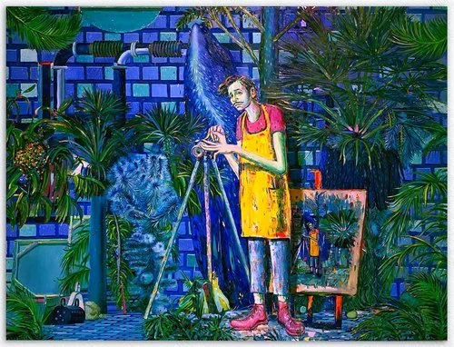 Hothouse, Oil on Vinyl, 54" x 72", 2020,