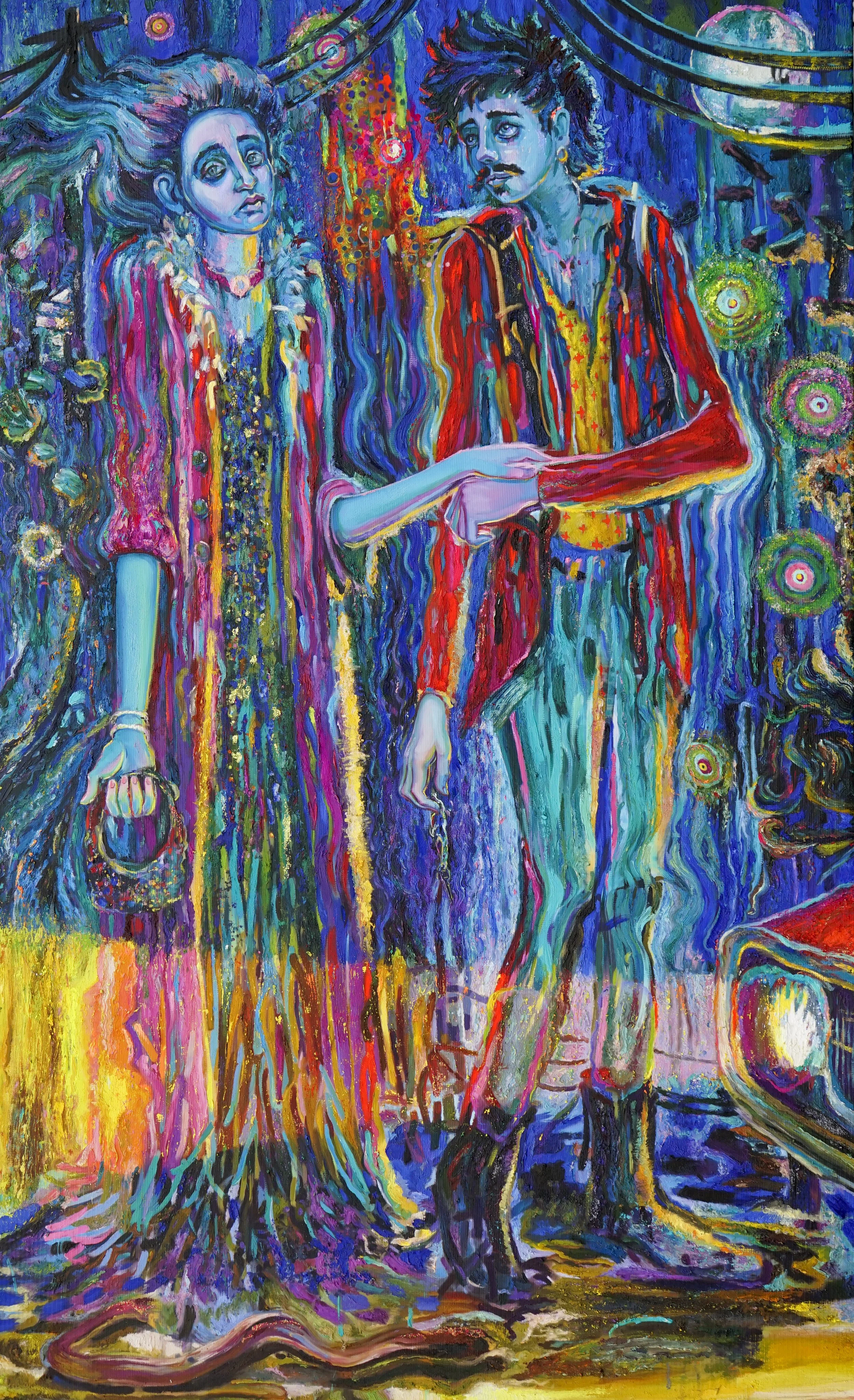You are What you Touch Oil and Acrylic on Vinyl, 88" x 54", , 2020,