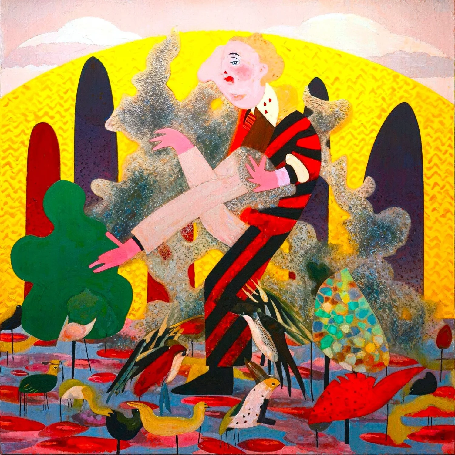 Fast Feeder, Oil and Acrylic on Canvas, 46" x 48", 2023