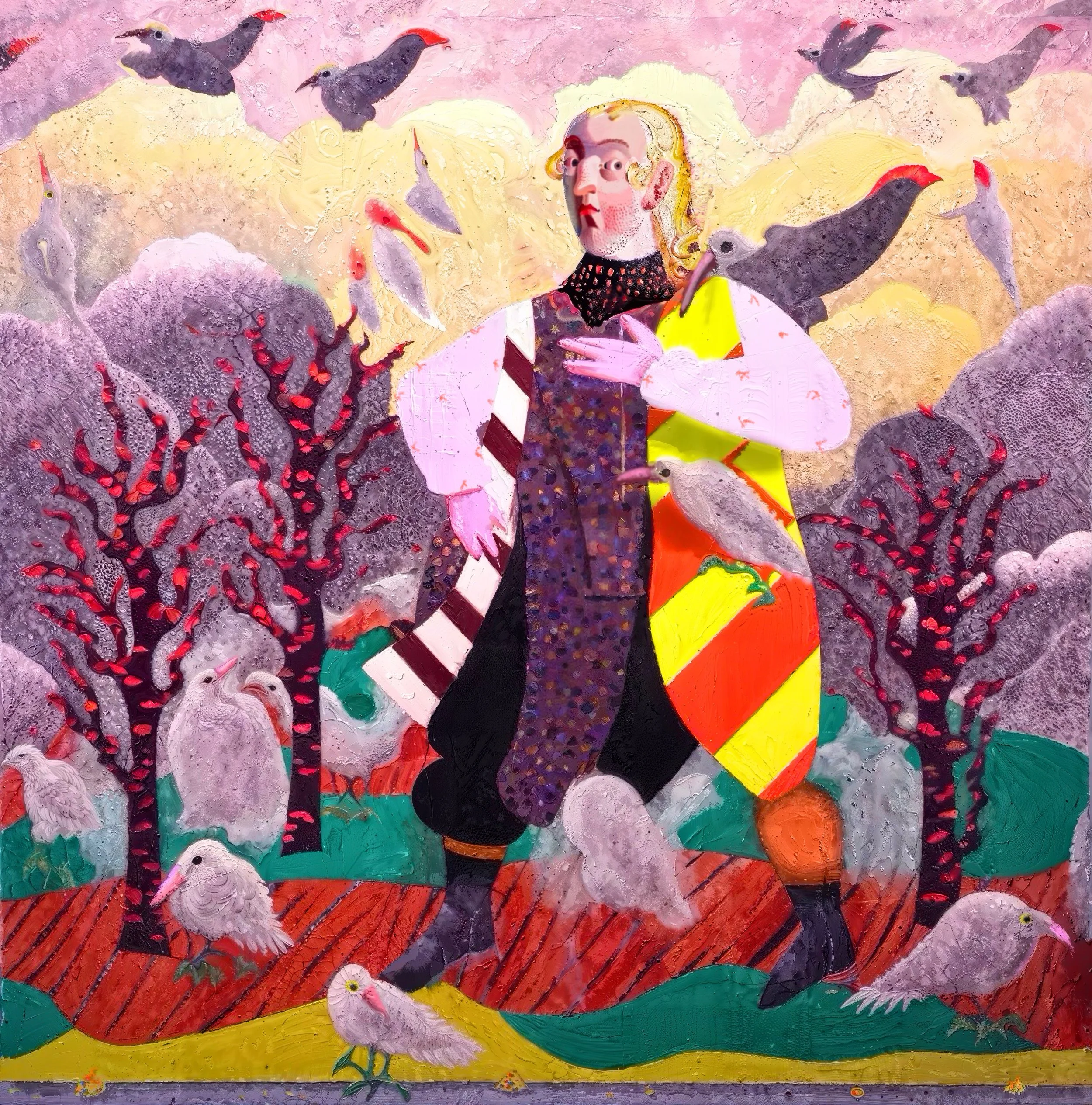 Horsefeathers, Oil and Acrylic on Canvas, 46" x 48", 2023